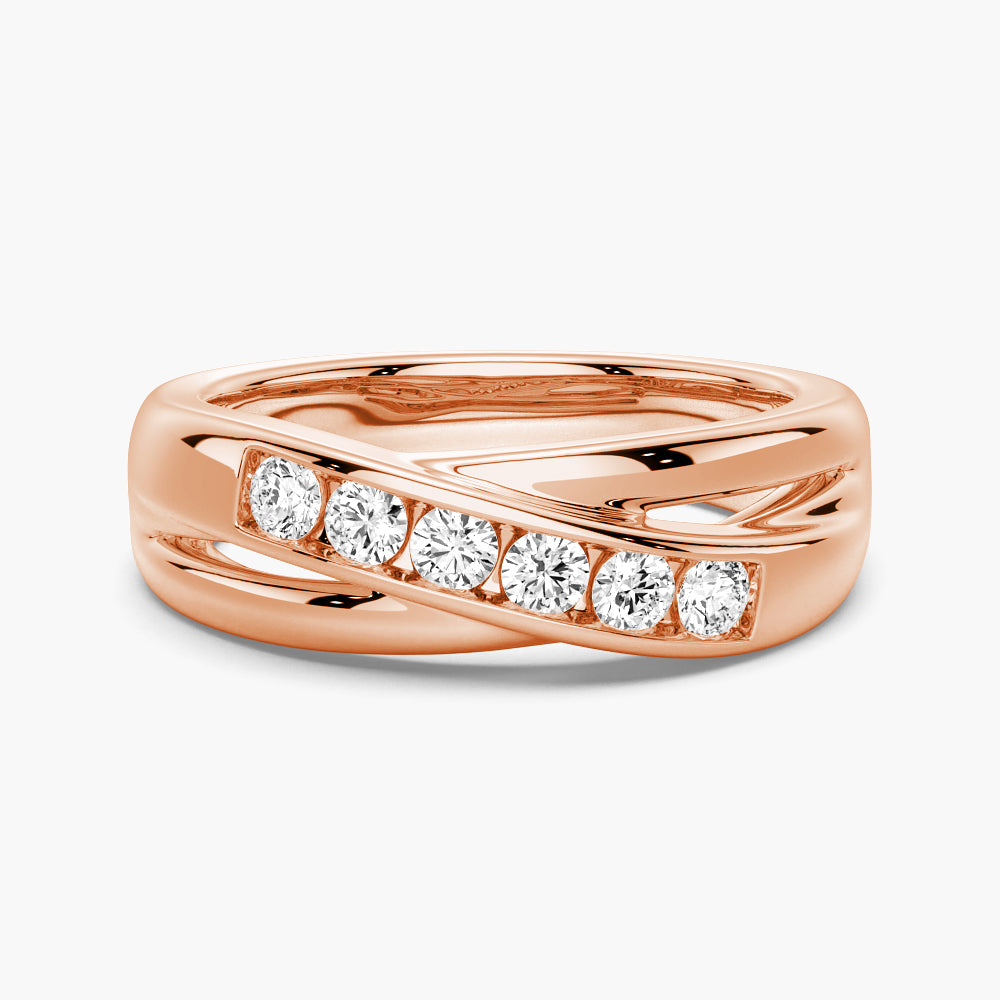 5mm Crossover Channel Set Moissanite Men's Wedding Band Ring - Durable & Hypoallergenic Tungsten Carbide for Everyday Wear - Perfect for Engagement, Anniversary & Special Occasions