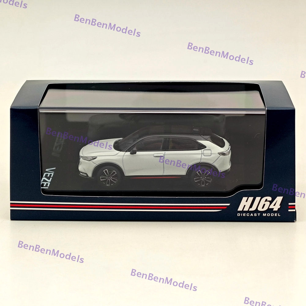 1/64 Scale VEZEL e:HEV PLaY Premium Sunlight White Pearl Diecast Model Car - HJ642071SW by Hobby Japan - Perfect for Collectors, Display & RC Car Racing Enthusiasts