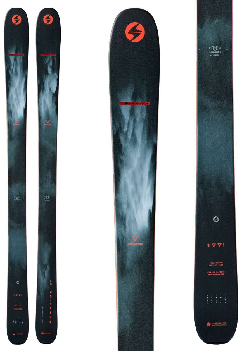 Blizzard Bonafide 97 Skis 2024 - All-Mountain Skis for Men & Women | Powder, Groomers & Backcountry | Perfect for Advanced Skiers & Freeride Adventures