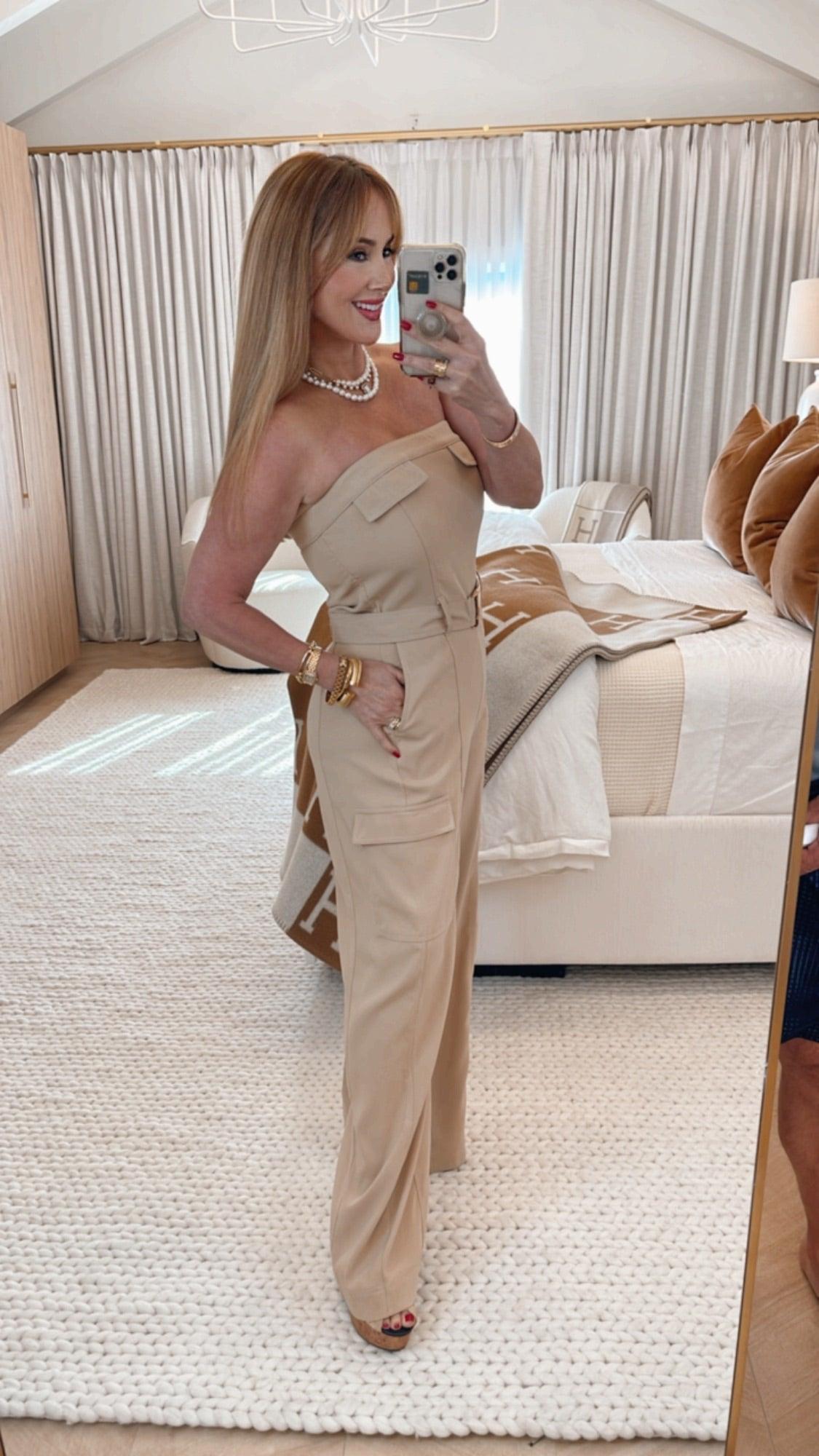 Elwood Camel Jumpsuit for Women - Stylish One Piece Romper with Pockets | Perfect for Casual Outings, Music Festivals & Summer Vacations