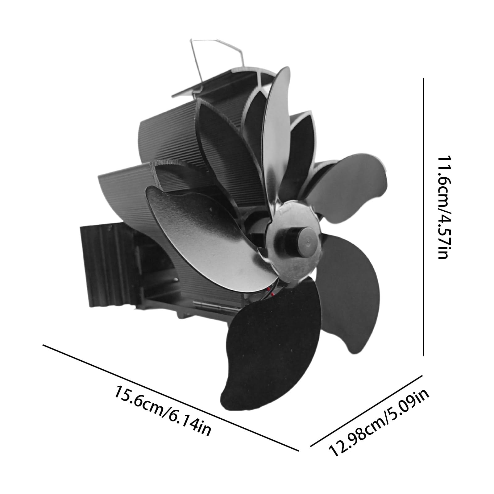 Awakentti 5-Blade Heat Powered Stove Fan - Silent Non-Electric Fireplace Fan for Wood Burner & Log Stove | Efficient Eco-Friendly Heating Solution for Home, Cabin & RV Use