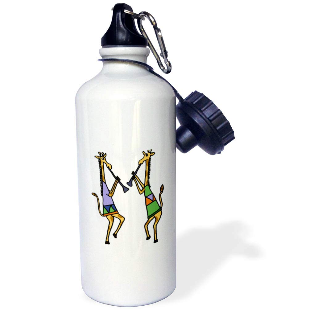 3D Rose Funny Dancing Giraffes Sports Water Bottle - 21 oz BPA-Free Insulated Bottle for Gym, Hiking & Outdoor Activities - Colorful Leakproof Water Bottle for Kids & Adults