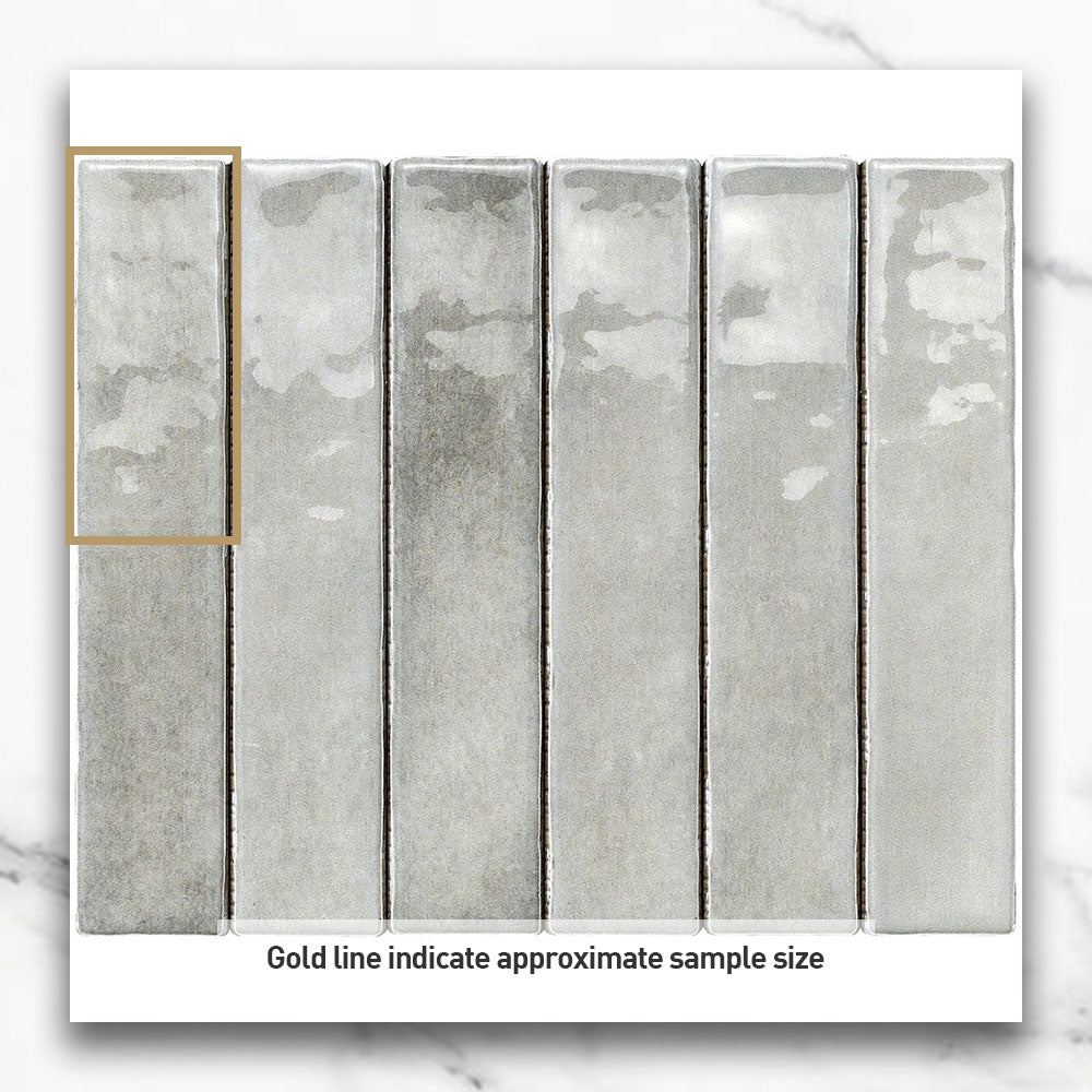 Premium Marrakesh Ash Grey 250x50 Zellige Gloss Subway Tile - Moroccan-Inspired Ceramic Wall & Backsplash Tile for Kitchen, Bathroom & Shower