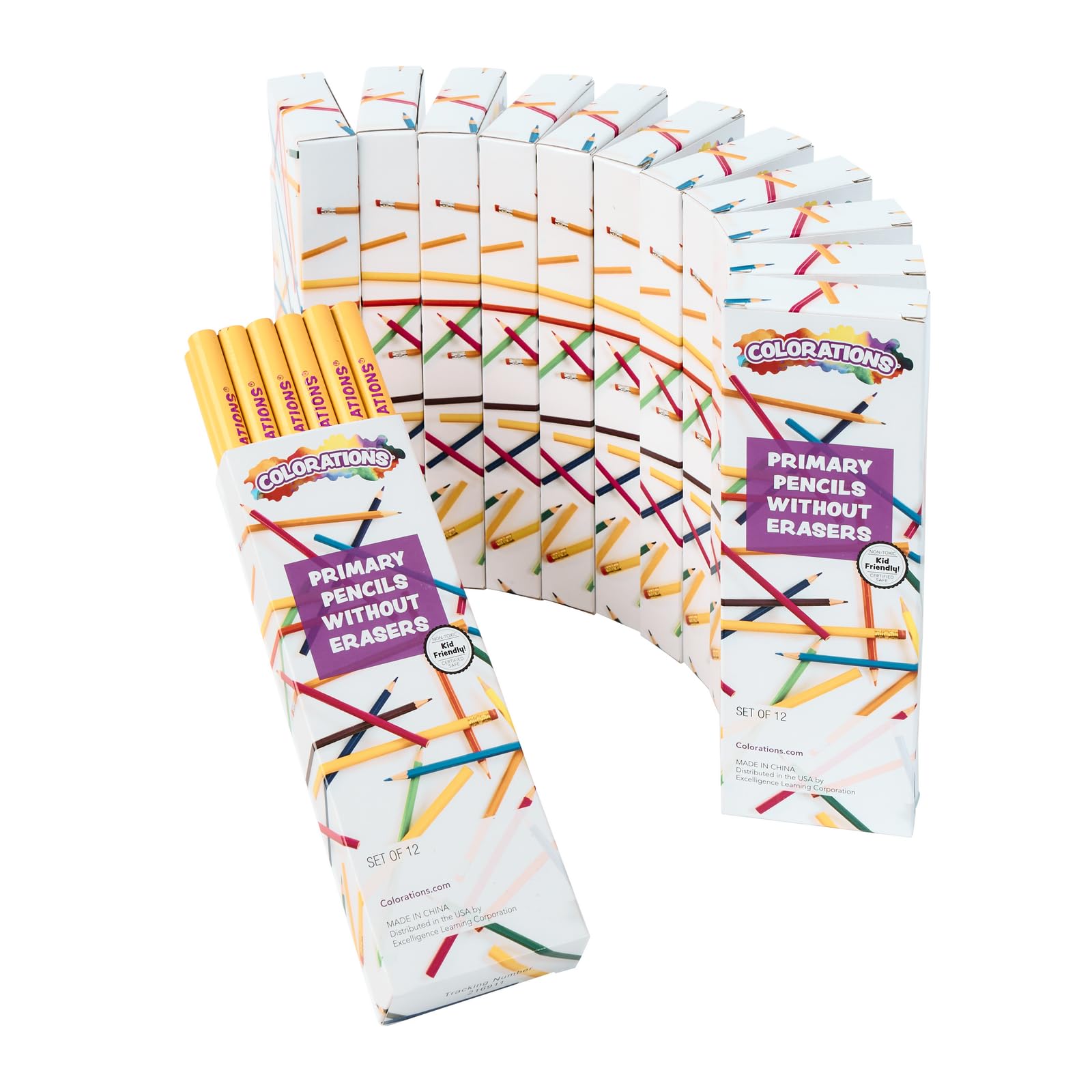 Colorations No.2 Wooden Pencils - 144 Pack of Round Barrel Graphite Pencils for Kids, Non-Toxic School Supplies - Perfect for Classroom, Homework & Art Projects