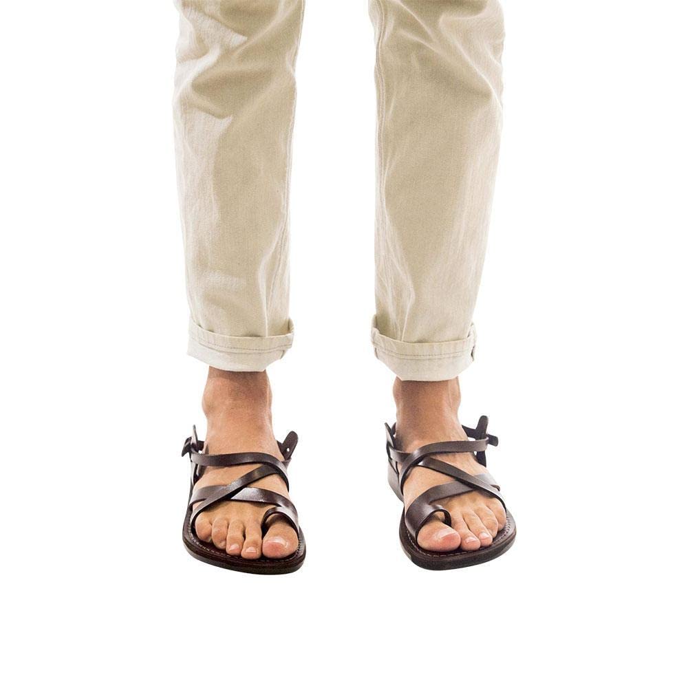 The Good Shepherd Buckle Leather Toe Loop Sandals for Men | Comfortable & Stylish Summer Footwear | Perfect for Beach, Pool & Casual Outings