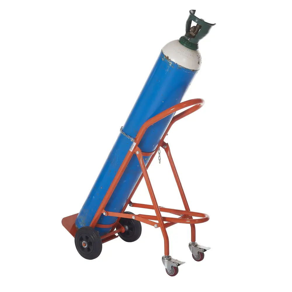 Heavy Duty Cylinder Trolley Cart - Gas Cylinder Hand Truck with 360° Swivel Wheels for Easy Transport - Perfect for Workshop, Garage, and Industrial Use