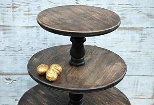 3-Tier Rustic Cake Stand Holder - Vintage Wedding Cake Riser Set for Tall & Chic Dessert Displays | Perfect for Weddings, Parties & Afternoon Tea Decor