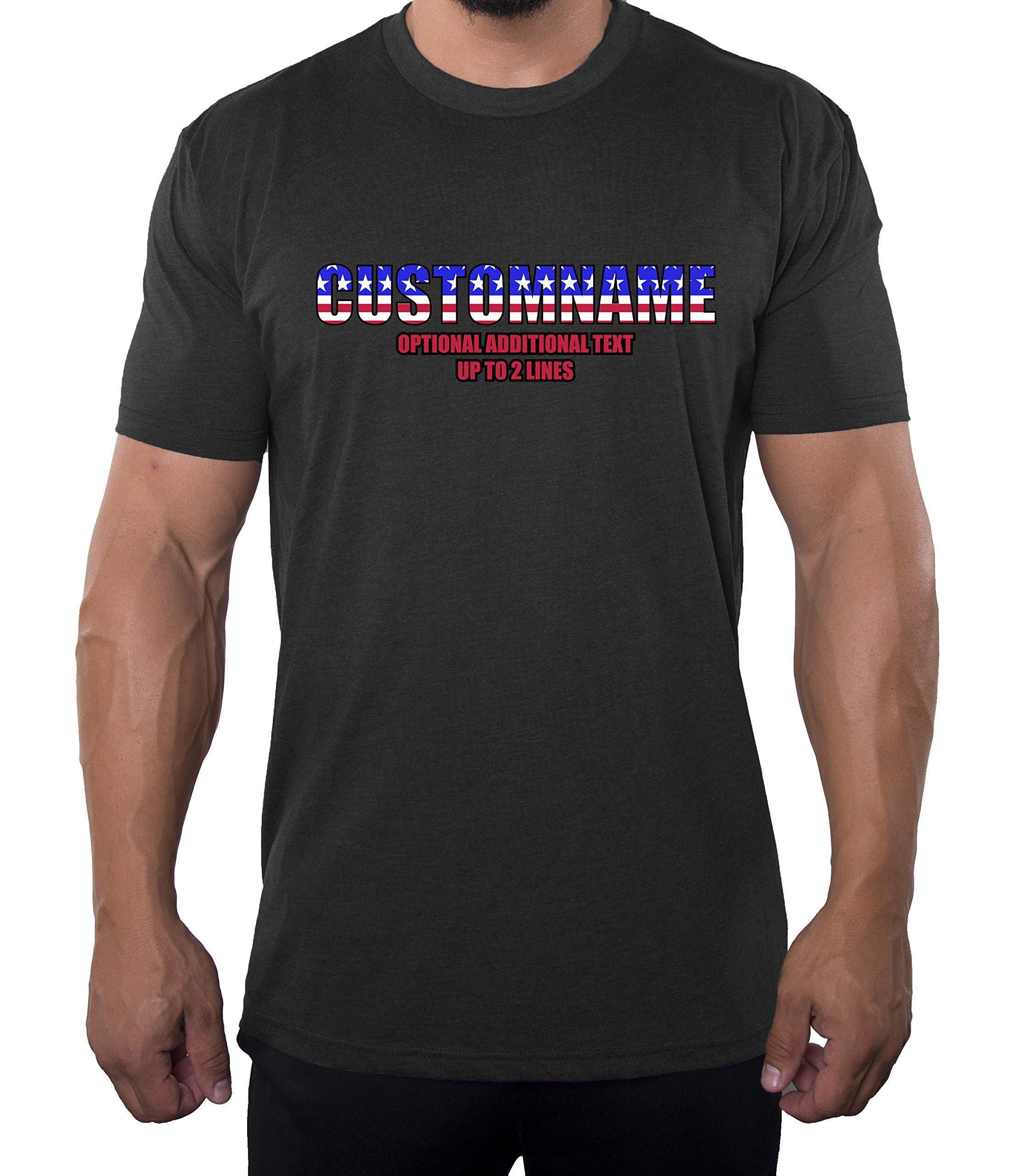Custom Family Name American Flag Letters T-Shirt - Patriotic Family Reunion Gift for Men - Perfect for 4th of July, Memorial Day & Veterans Day Celebrations