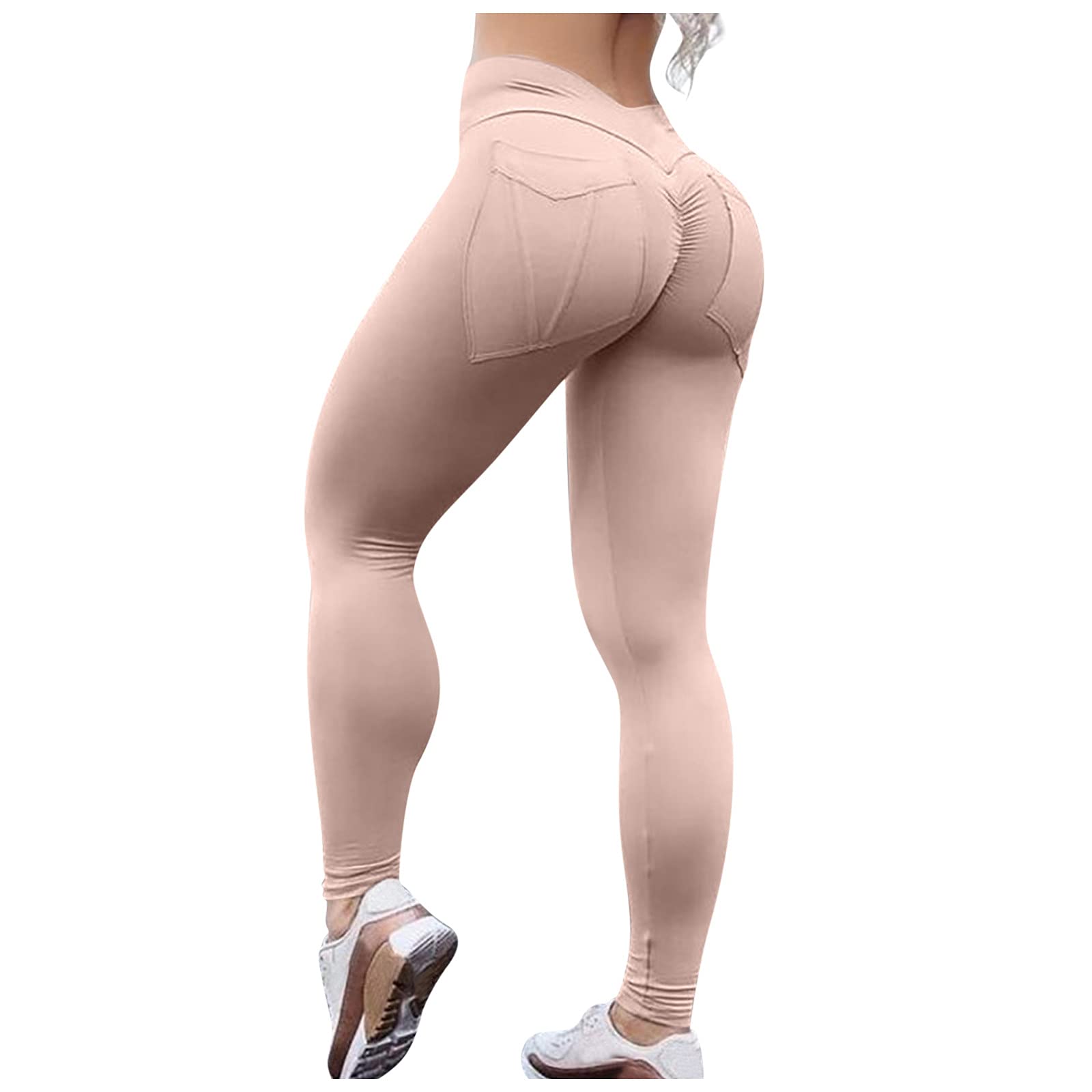 Makalon Women's Summer Yoga Pants with Pockets - Stretchy High Waist Workout Pants for Fitness, Running & Lounge Wear - Sexy Athletic Pants for Women