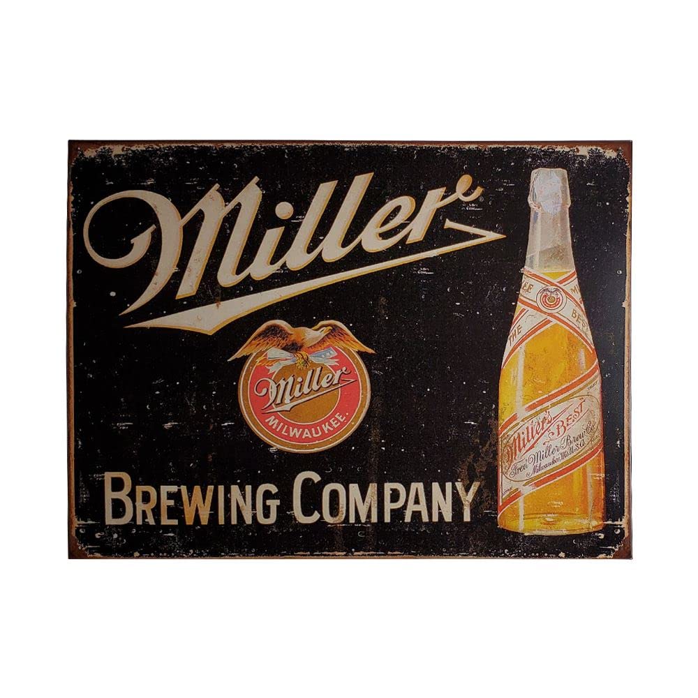 Vintage Miller Brewing Tin Sign - 12.5x16