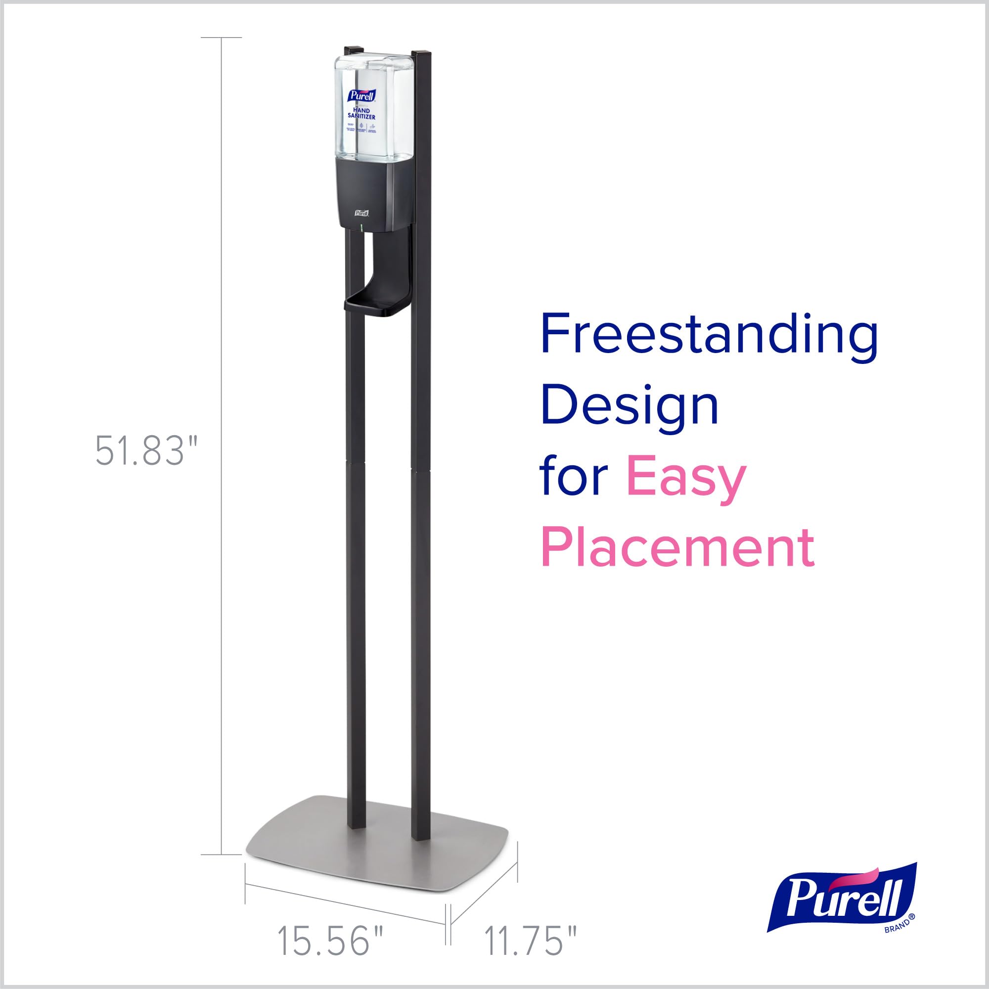 PURELL ES10 Automatic Hand Sanitizer Dispenser with Graphite Floor Stand - Touch-Free Sanitizing Station for Offices, Hospitals & Public Spaces (Pack of 1) - Model 8214-DS