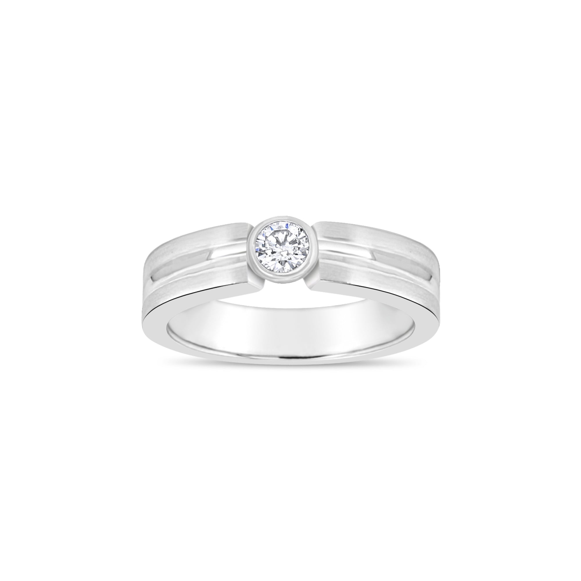Solitaire Diamond Wedding Band .38cttw 14k White Gold - Elegant Engagement Ring for Women, Timeless Bridal Jewelry Gift for Her, Perfect for Anniversaries & Proposals