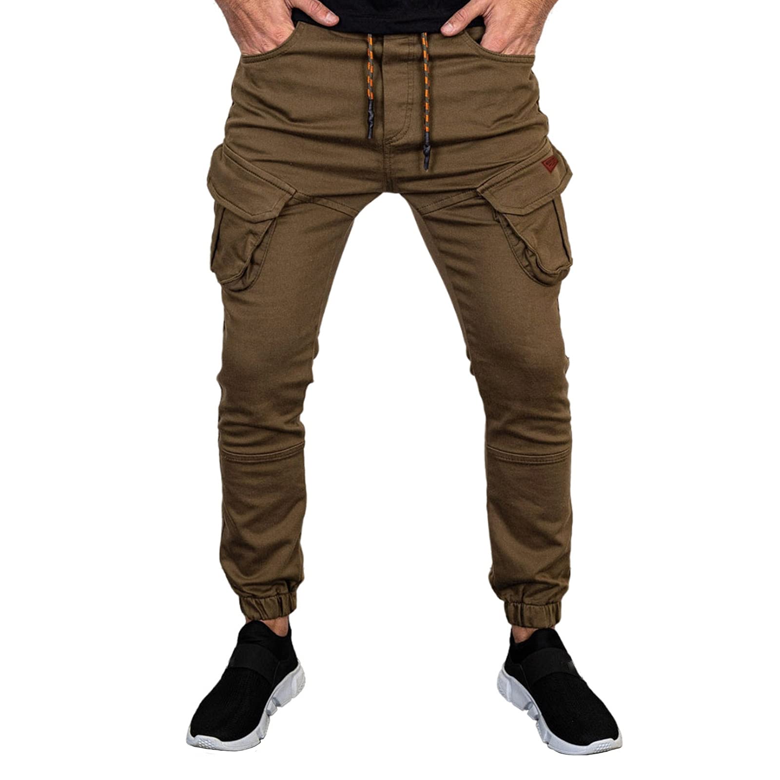 Men's Straight-Fit Stretch Cargo Pants - Comfortable Training Joggers & Casual Sweatpants for Sports, Hip Hop Style | Perfect for Gym, Workout, Streetwear & Everyday Wear
