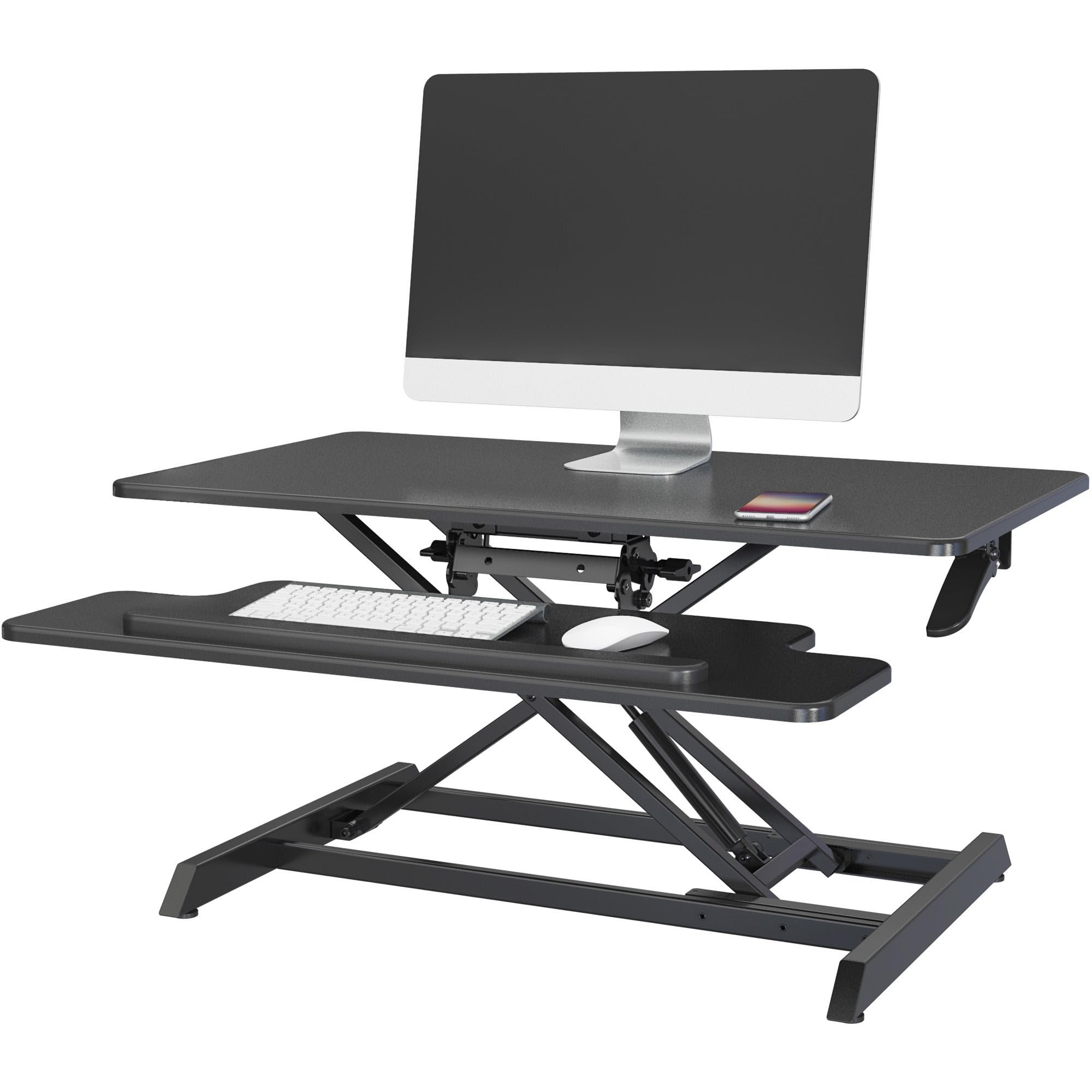 Lorell LLR99555 Large Monitor Desk Riser - Adjustable Computer Stand for Home & Office Workspace - Ergonomic Solution for Dual Monitors, Laptops, and Office Organization