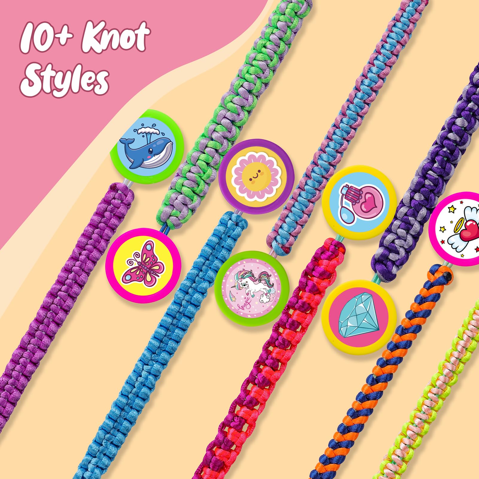 Flydinogo Friendship Bracelet Making Kit - DIY Craft Kit for Girls Age 7-12, Creative Birthday Gift for 8-10 Year Old Girls, Travel Activity & Party Favor - Perfect for Summer Camp, Sleepovers & Arts and Crafts Projects