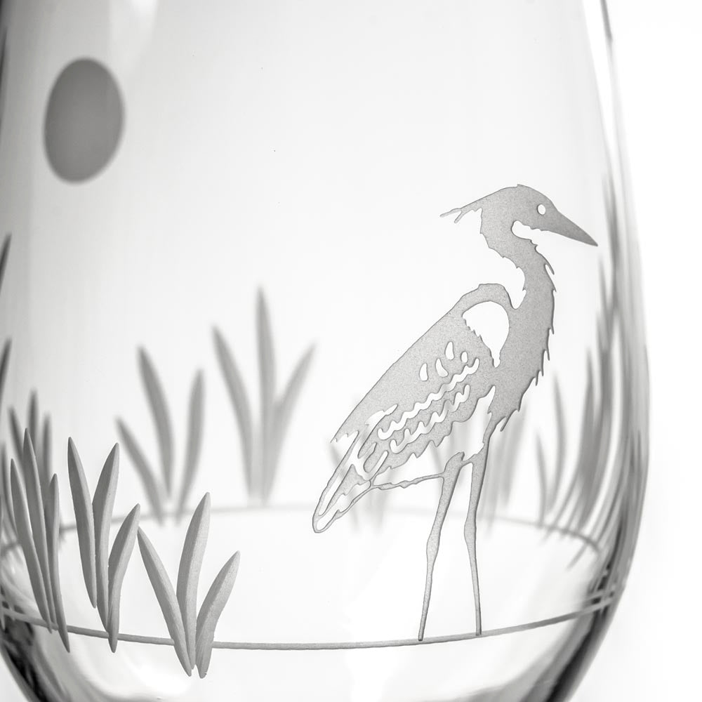 Premium Heron 12oz White Wine Glasses Set of 4 - Elegant Crystal Clear Stemware for Chardonnay, Sauvignon Blanc & Riesling | Perfect for Dinner Parties, Weddings & Romantic Evenings