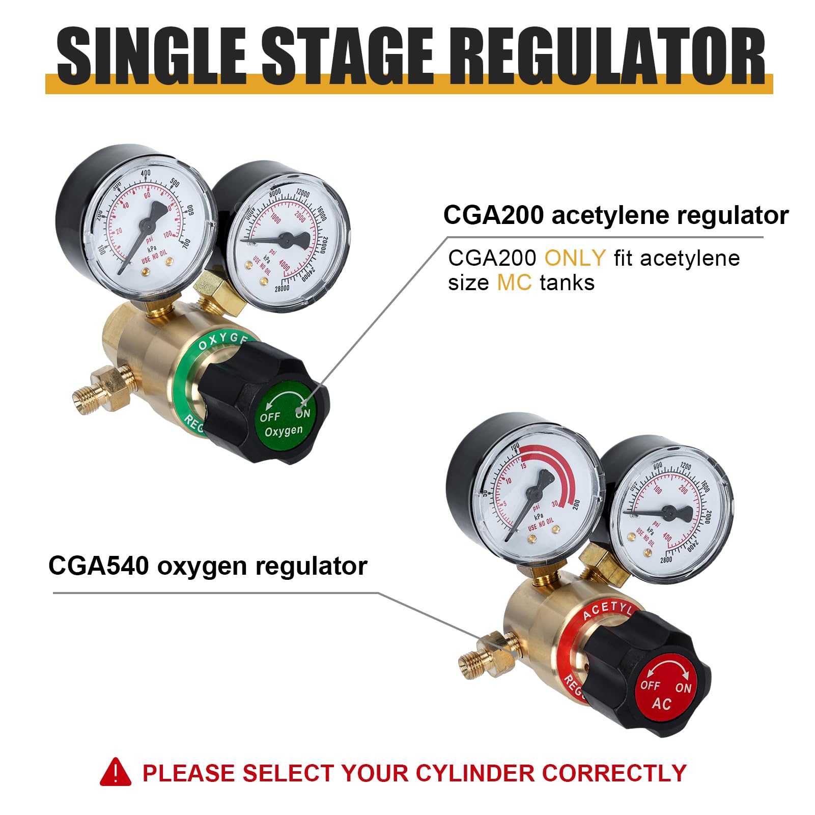Oxy Acetylene Torch Kit - Professional Portable Oxyacetylene Welding & Cutting Torch Set with Pressure Gauge, Brass Nozzle & Pipe (Gas Cylinder Not Included) - Ideal for Metal Fabrication, HVAC Repair & DIY Welding Projects