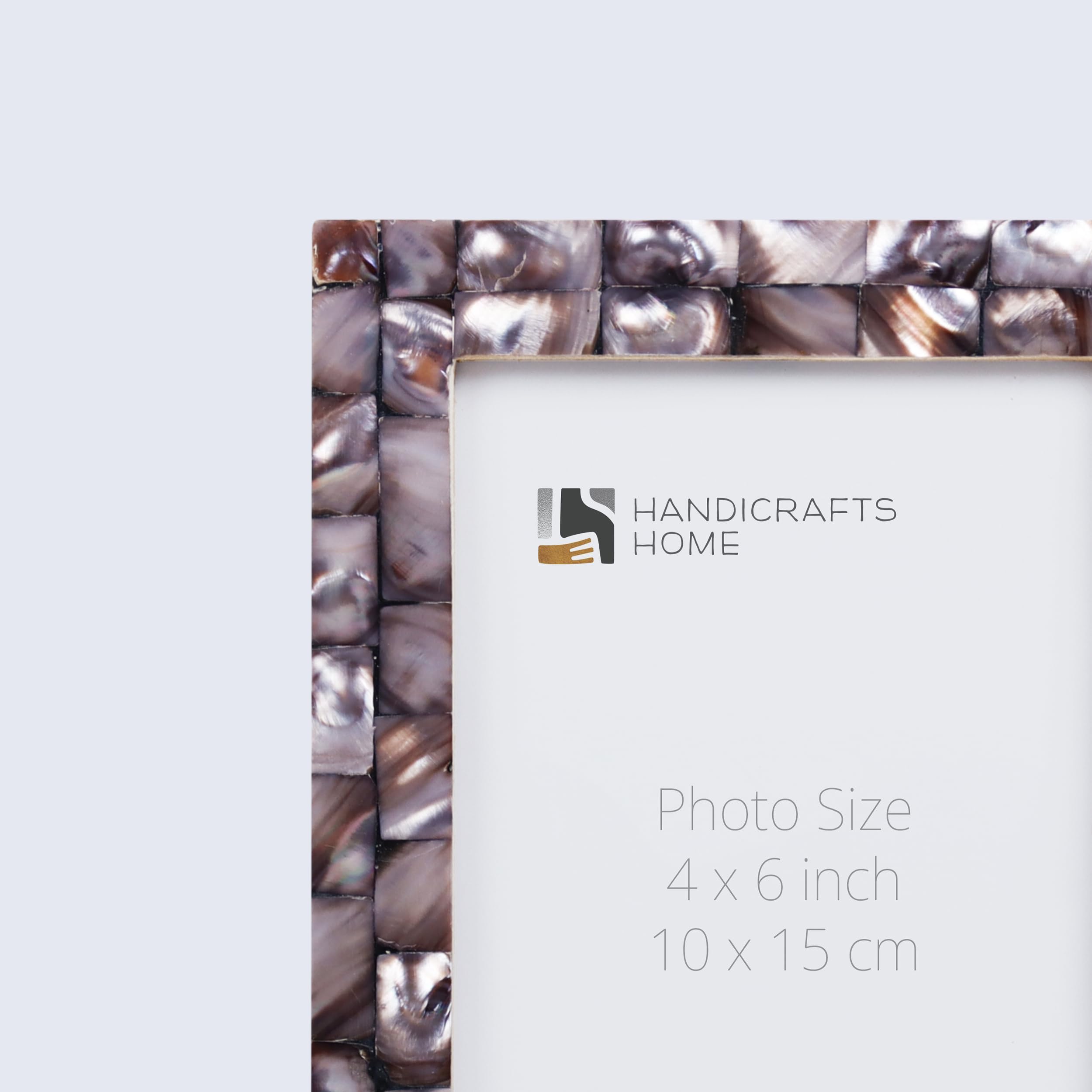 Handmade 4x6 Picture Frames (2-Pack) - Mother of Pearl Collection for Wall & Table Display | Home Decor Gift