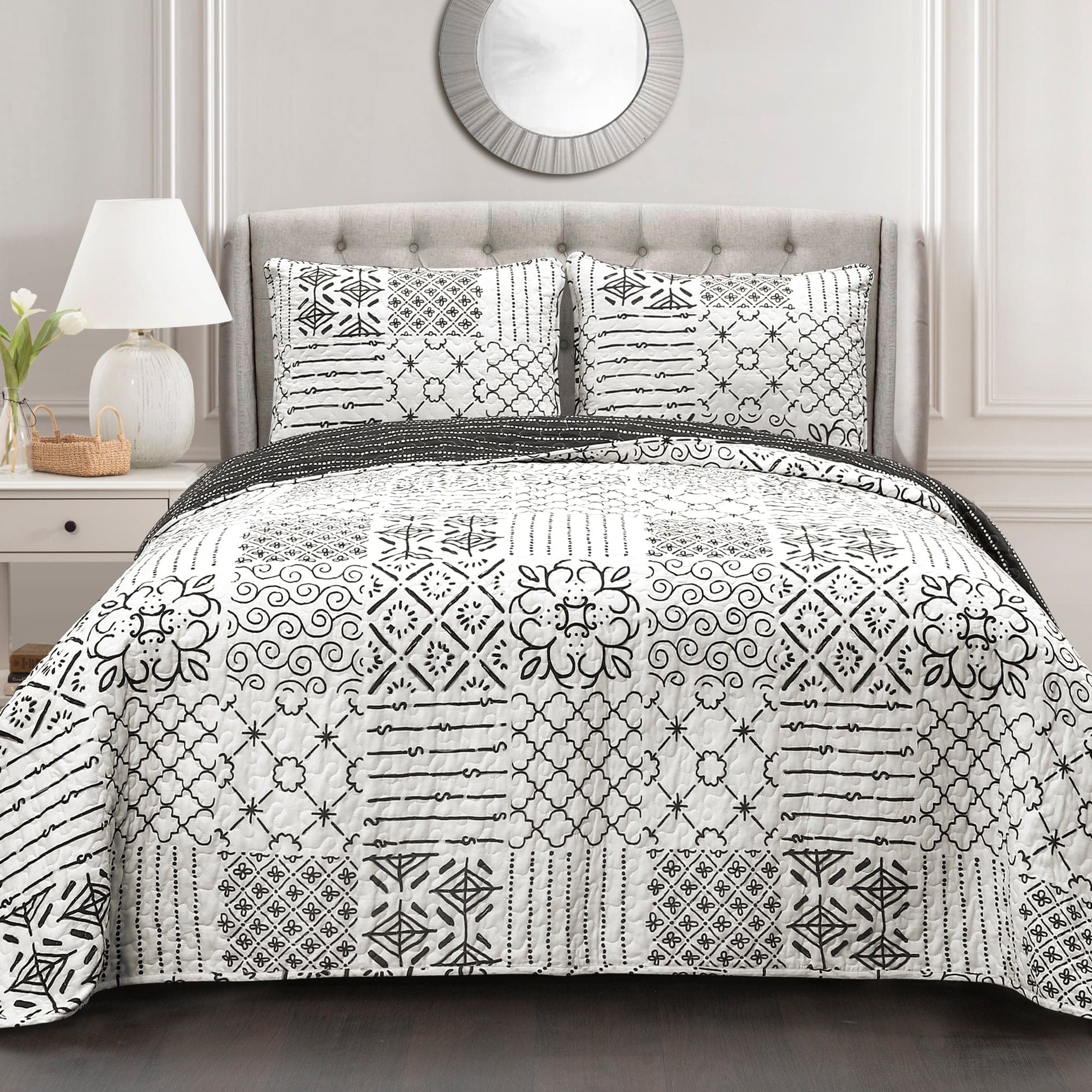 Monique 3-Piece Quilt Set - Queen Size Bedding, Soft Microfiber Comforter with Matching Pillow Shams - Perfect for Cozy Bedrooms & Guest Rooms