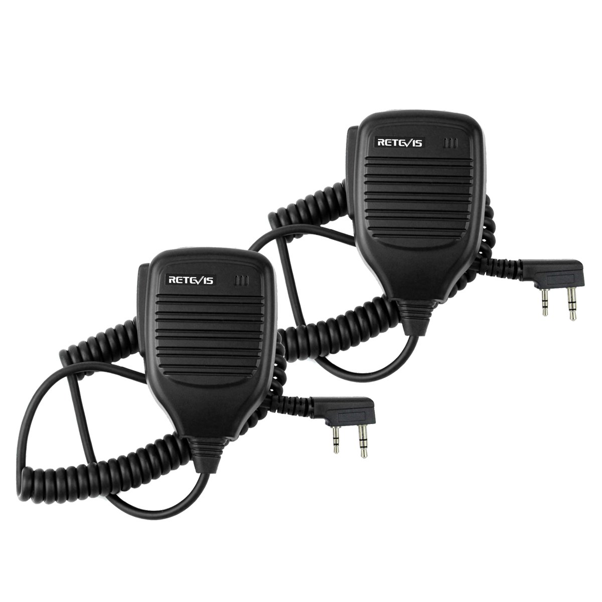 Retevis 2-Pin Shoulder Speaker Mic for Walkie Talkies - Compatible with Retevis RT22, RT21, RT68, RT22S, H-777, RB29, RT86 & More - Durable Hands-Free Communication for Construction, Security, and Outdoor Activities (2 Pack)