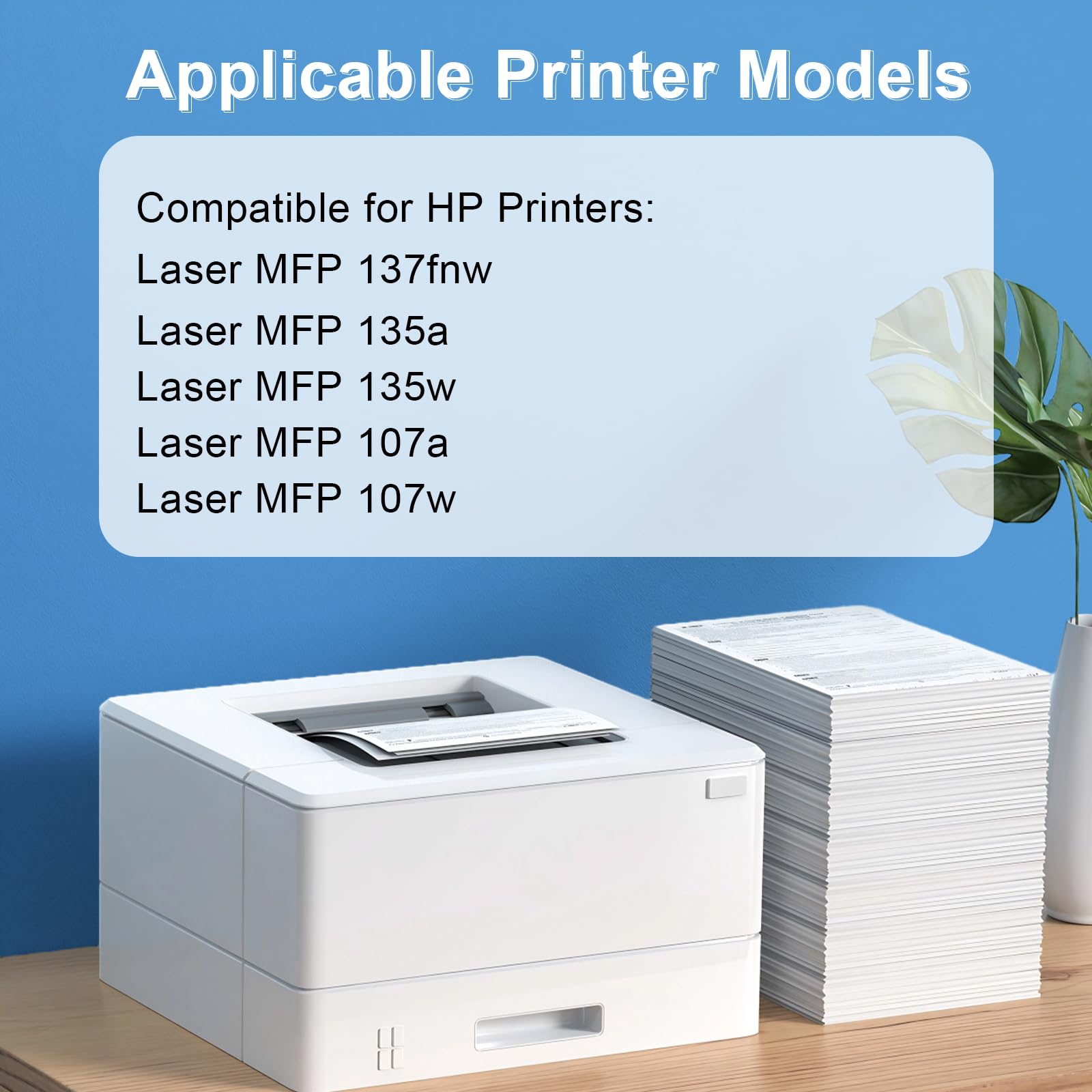 HP 105A W1105A Compatible Toner Cartridge Replacement [with Chip] - 4 Pack Black - Works with Laser MFP 137fnw 135a 135w 107a 107w Printers - Perfect for Office Printing & High Volume Document Needs
