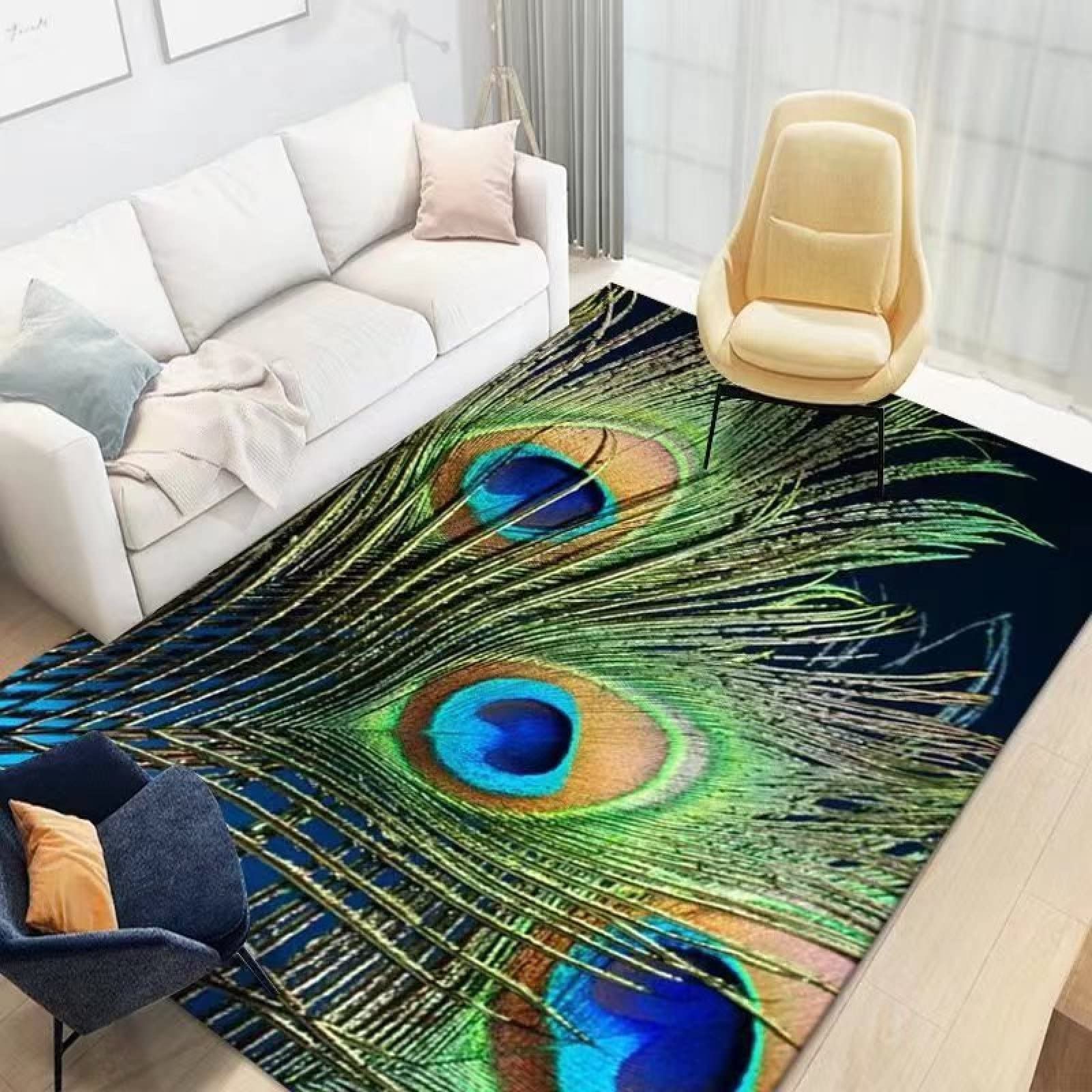 WSYKC Soft & Durable Rectangle Area Rug - Non-Slip Bedside Rug for Living Room & Bedroom (09-63 x 90 Inch) - Perfect for Home Decor, Floor Protection & Cozy Comfort
