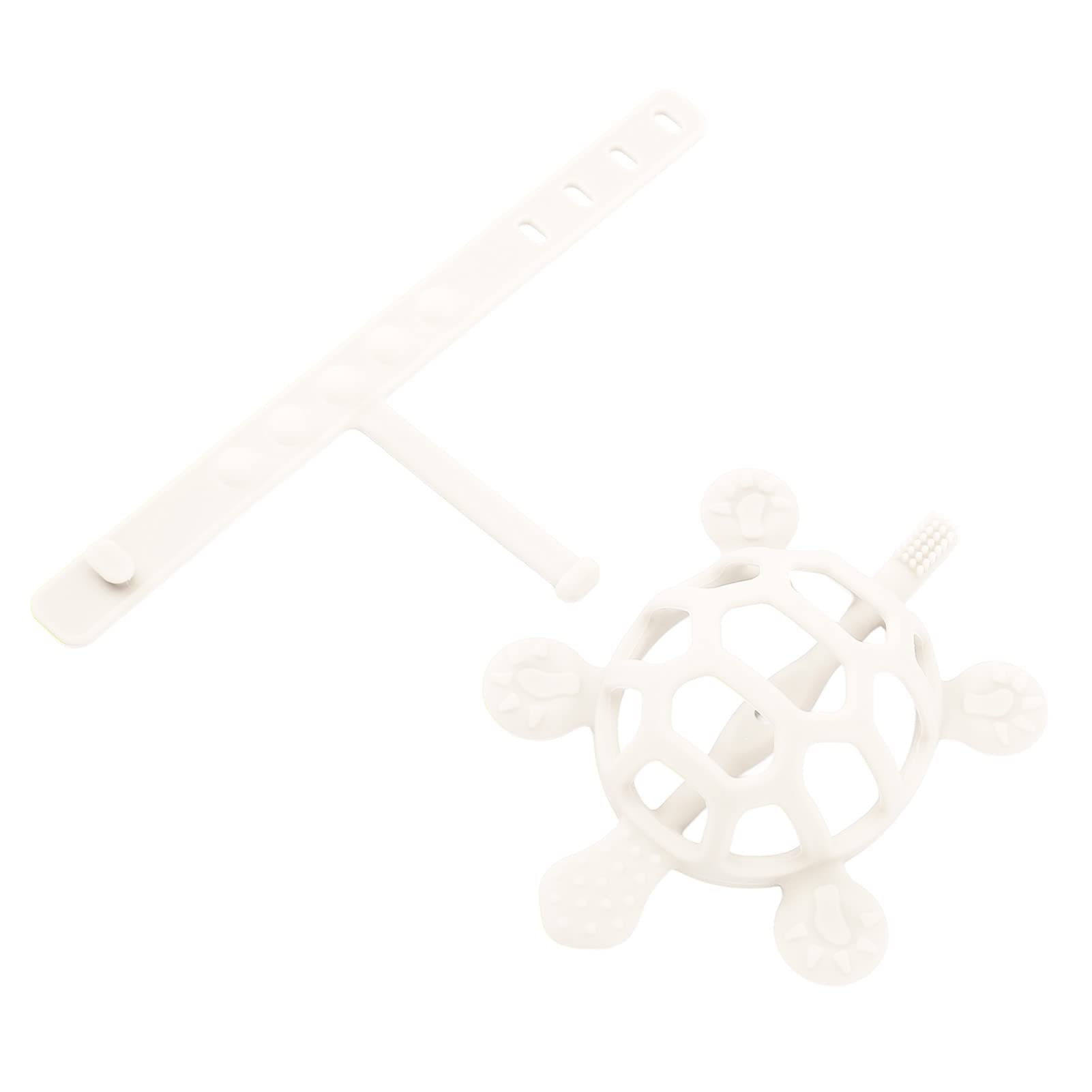 Organic Baby Teether - Food-Grade Safe Turtle-Shaped Chew Toy for Infants & Toddlers (Beige) | Helps Soothe Teething Pain & Prevents Hand Chewing - Perfect for Home, Daycare & Travel Use