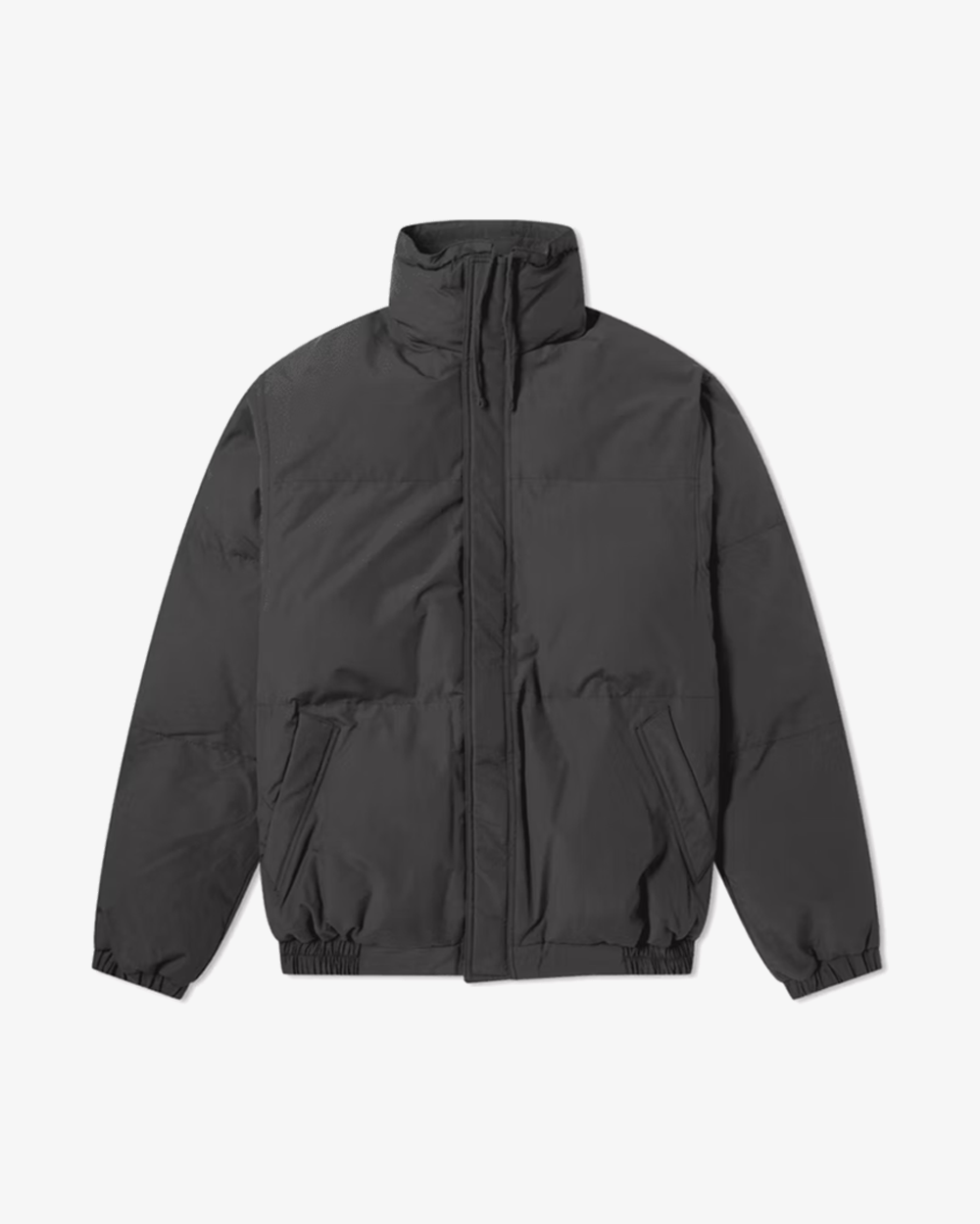 FOG ESSENTIALS SS20 Black Puffer Jacket - Lightweight Waterproof Winter Coat for Men & Women - Perfect for Outdoor Activities, Travel & Streetwear Fashion