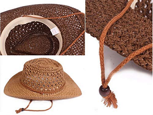 **Unisex Straw Hat for Summer - Floppy Packable Panama Fedora Beach Sun Hat with UPF 50+ & Adjustable Chin Strap - Perfect for Beach, Pool, Travel & Outdoor Activities**