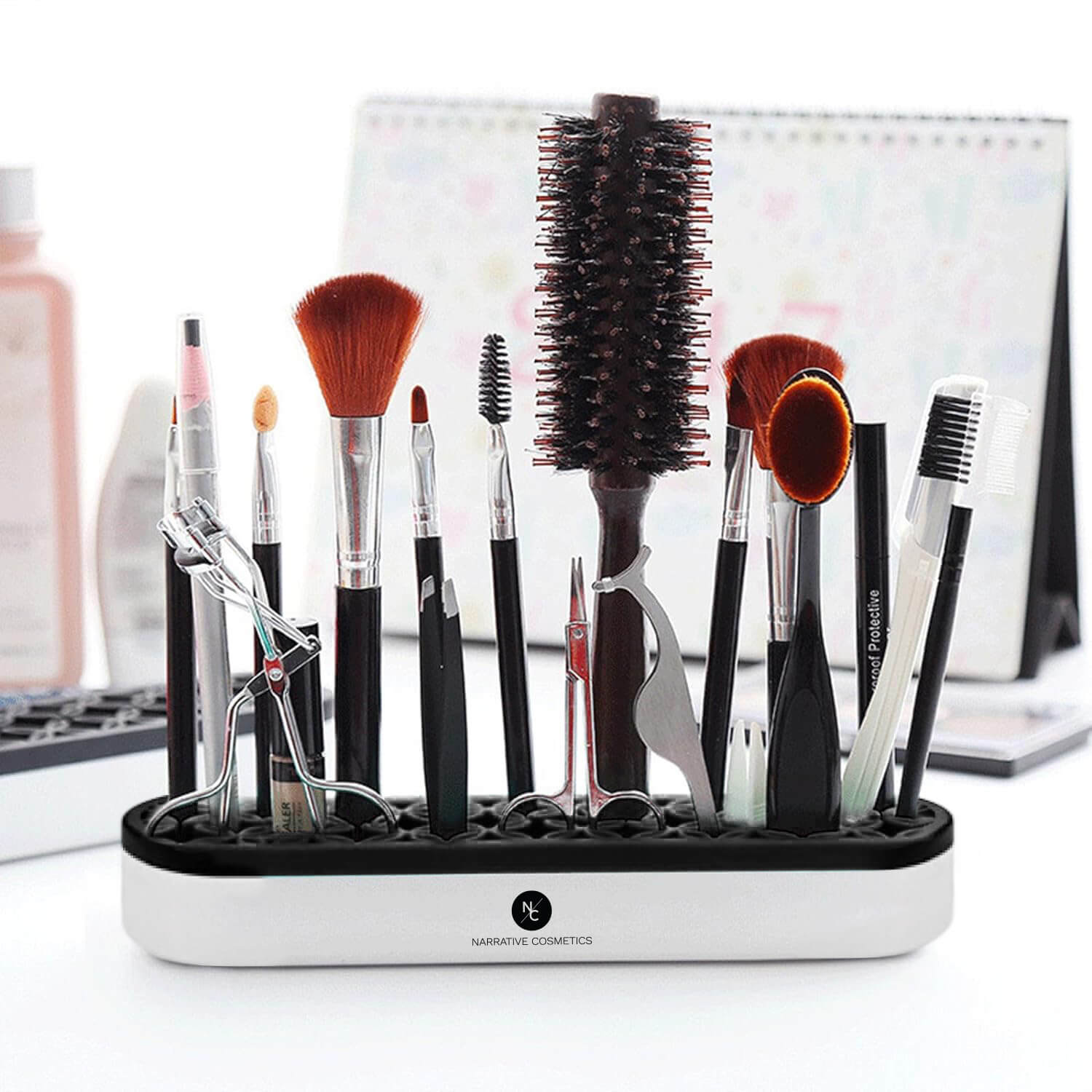 Non-Slip Silicone Makeup Brush Holder - Organize & Store Cosmetic Brushes for Vanity, Bathroom, or Travel - Perfect for Beauty Lovers & Makeup Artists