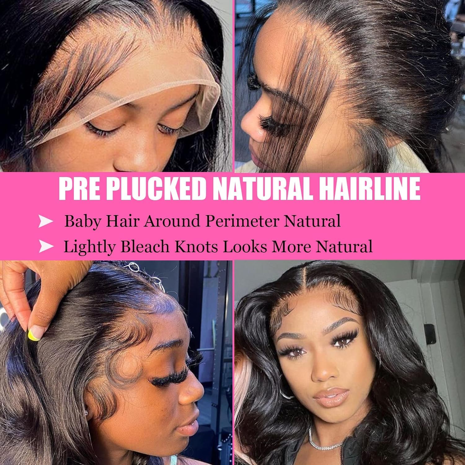 13x4 Lace Front Wigs Human Hair - Brazilian Body Wave 200% Density Remy Hair Wigs for Black Women (34 Inch) - Pre Plucked Natural Hairline for Daily Wear & Special Occasions