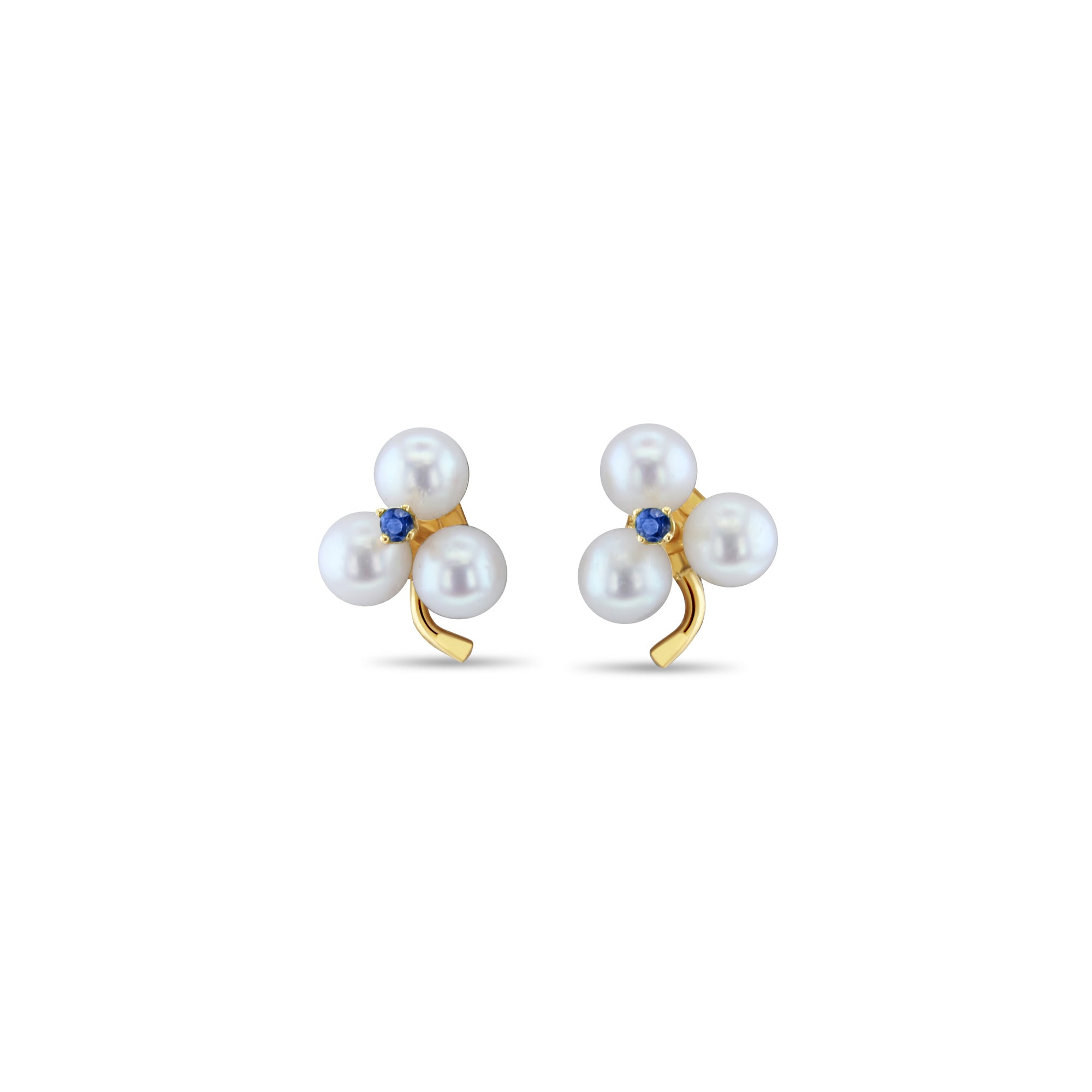 Elegant Sapphire Pearl Cluster Stud Earrings for Women – Perfect for Weddings, Parties & Special Occasions