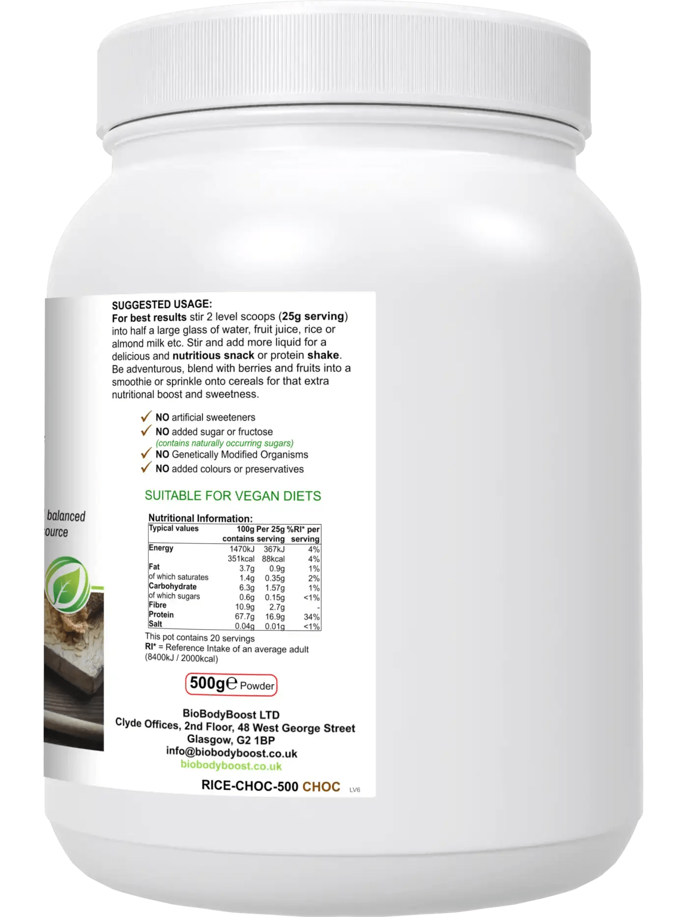 RicePro Organic Rice Protein Powder - Plant-Based Vegan Protein Supplement for Smoothies, Baking & Post-Workout Recovery