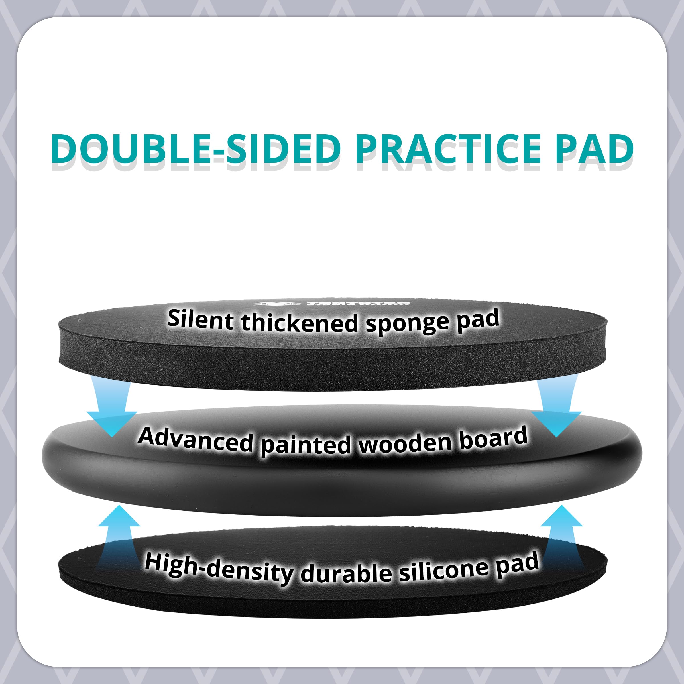 6 Inch Drum Practice Pad - 2-Sided Silicone & 0.6