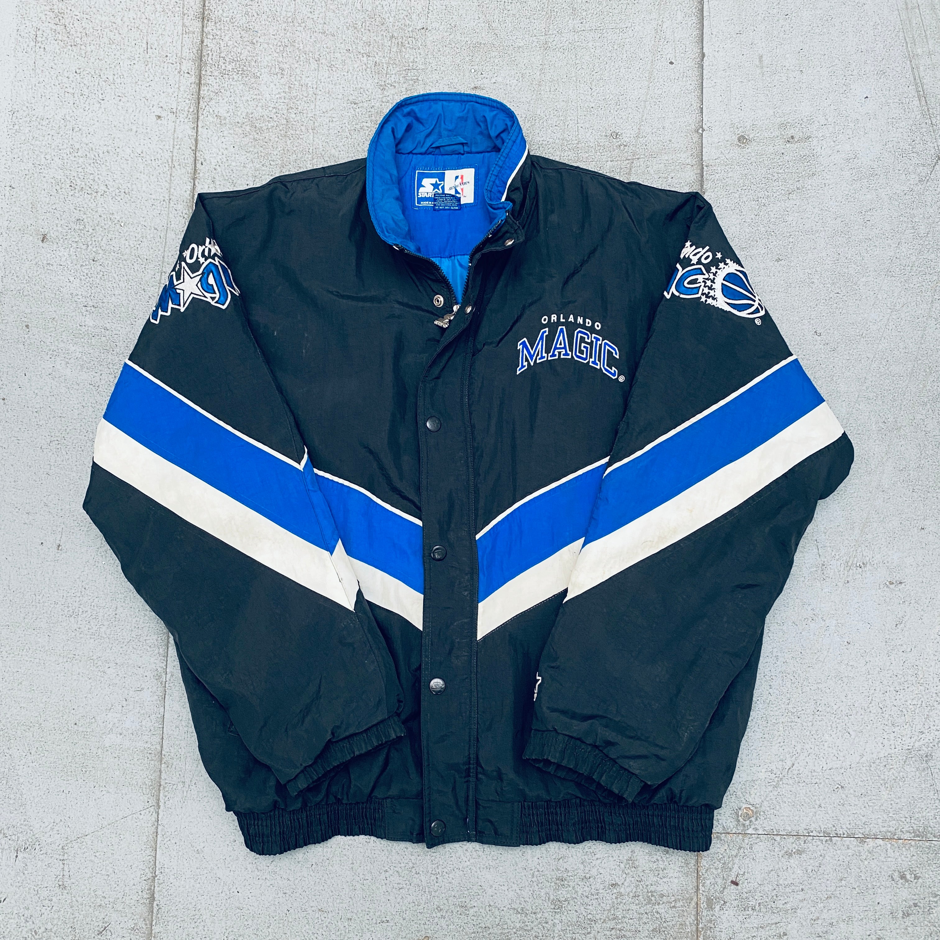 Orlando Magic 1990s Full Zip NBA Authentic Starter Chevron Jacket - XL Size Vintage Basketball Jacket for Men, Perfect for Game Day, Sports Events & Retro Fashion