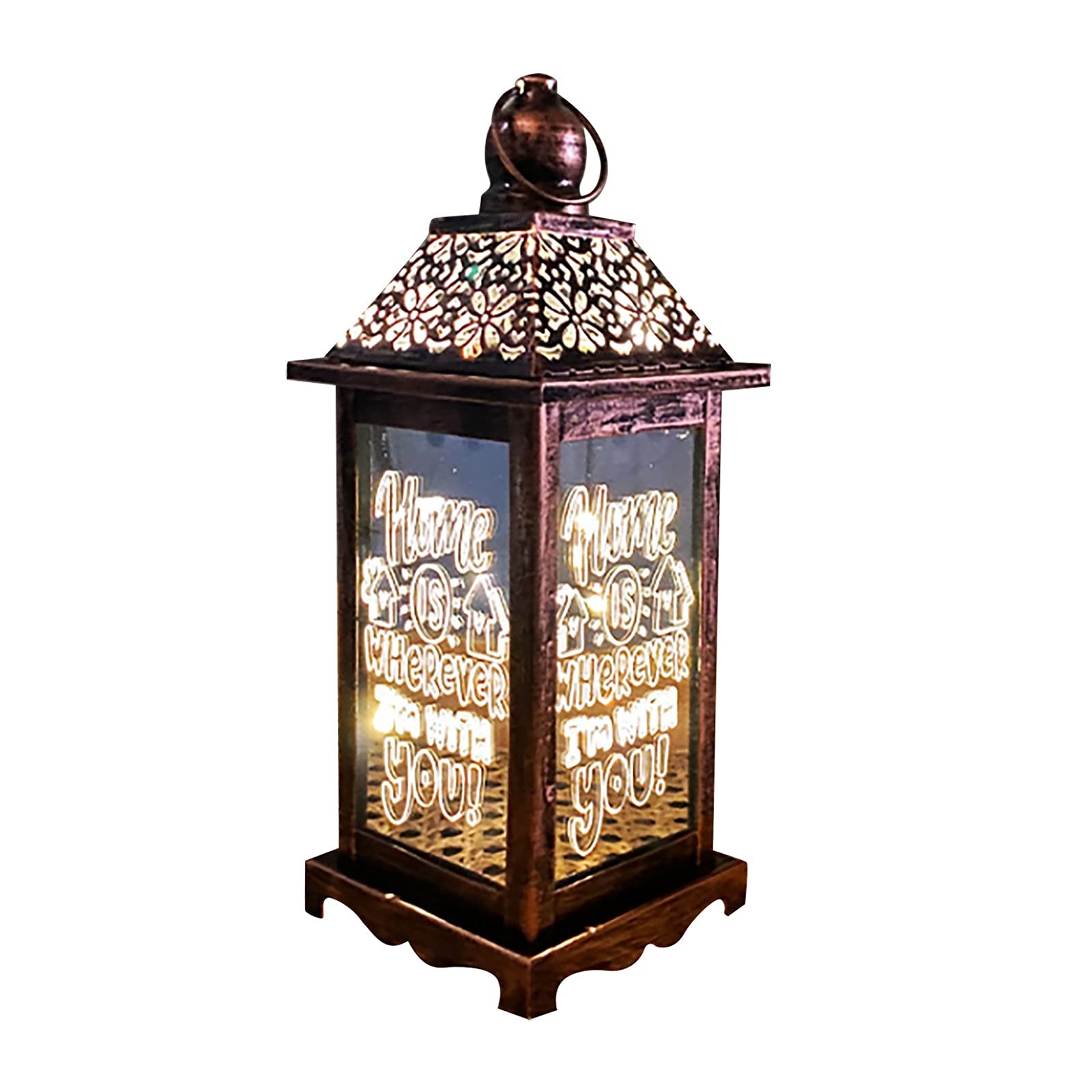 Vintage LED Iron Wind Lantern - Retro Home Decor Night Light for Bedroom, Garden, Patio & Outdoor Ambiance