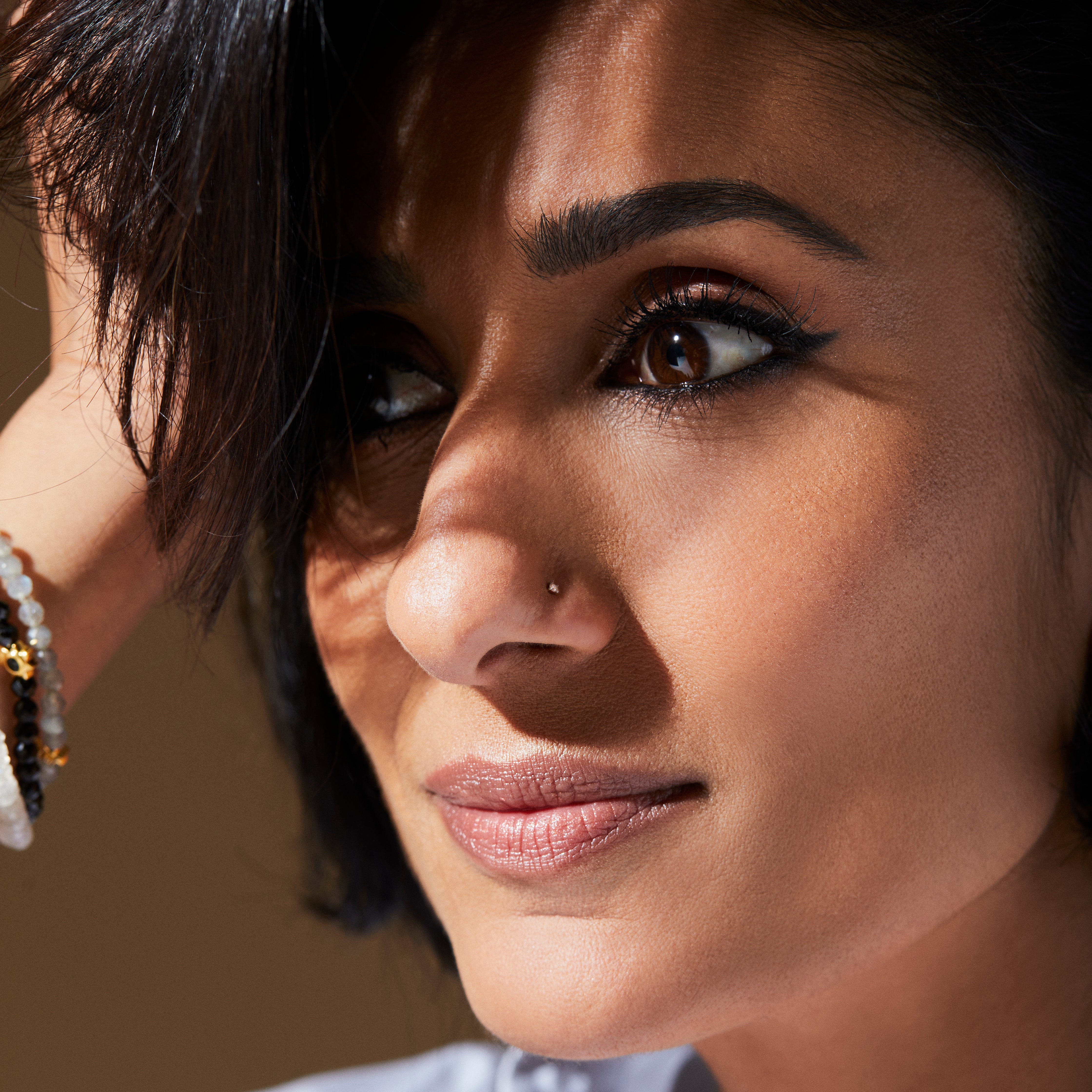 Anita Rani Shakti Diamond Nose Stud - 14K Gold Nose Ring for Women - Elegant Indian Nose Pin for Parties, Weddings & Festivals