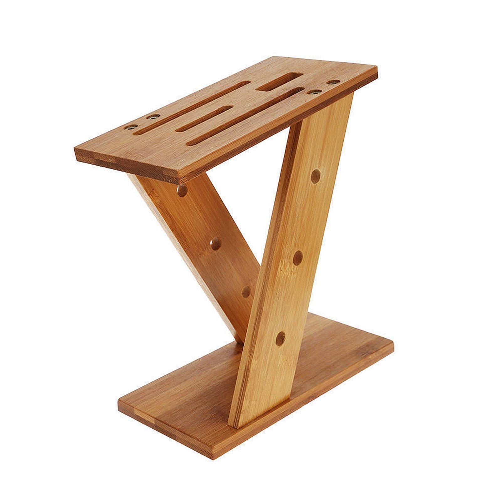DIEFMJ Modern Bamboo Knife Holder - Portable Z-Shaped Wooden Knife Storage Rack for Kitchen Tools | Knife Stand Block (Knives Not Included) | Perfect for Countertop Organization & Kitchen Decor