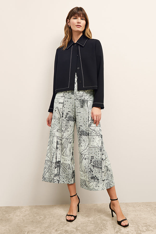 Zhou Culotte Washable Silk Pants - Borough Print Floral Design, Comfortable & Breathable for Women | Perfect for Office, Travel & Casual Wear