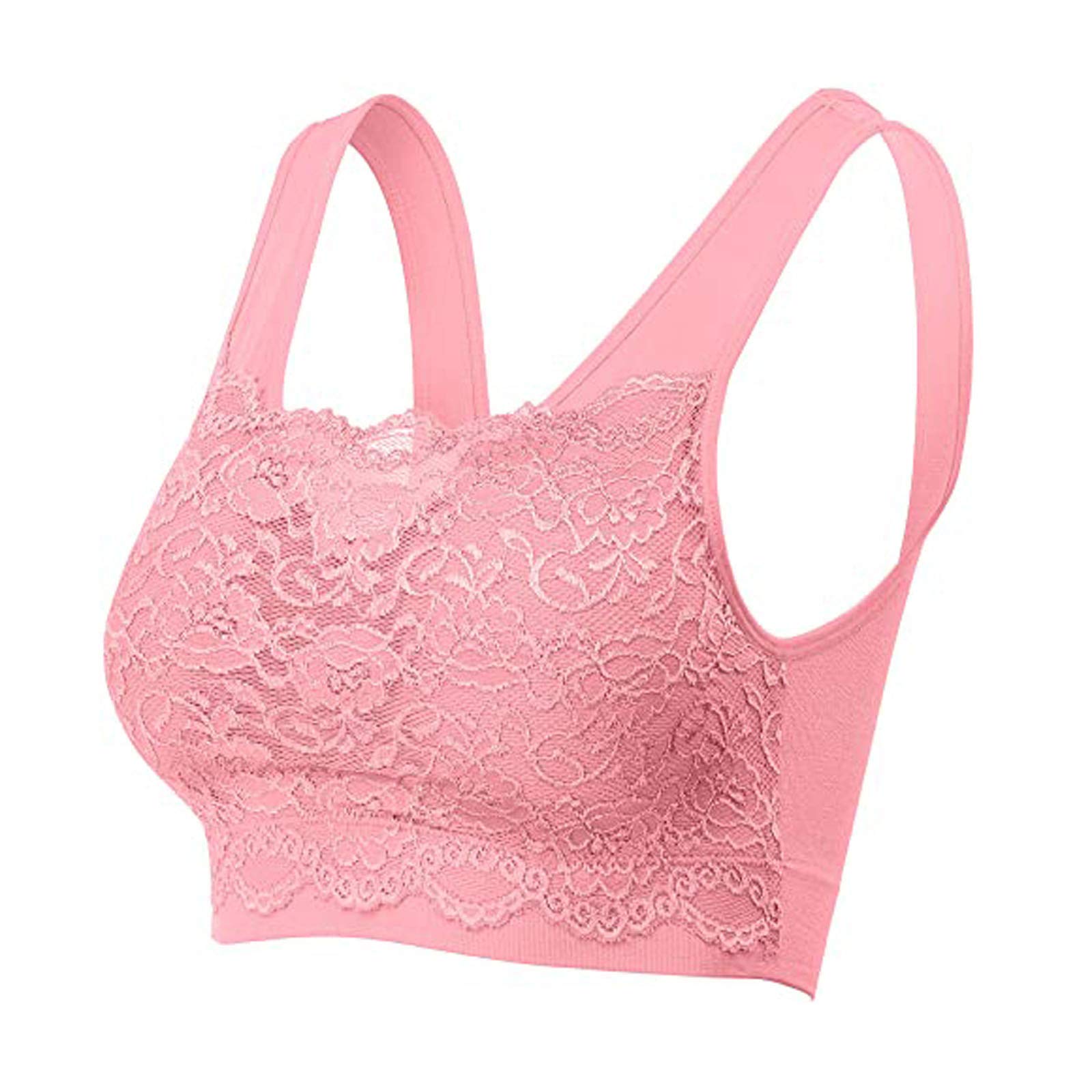 Wirefree Comfort Seamless Lace Bralette for Women - Yoga Cami with Built-in Support, No Underwire Bras - Perfect for Yoga, Lounge & Everyday Wear