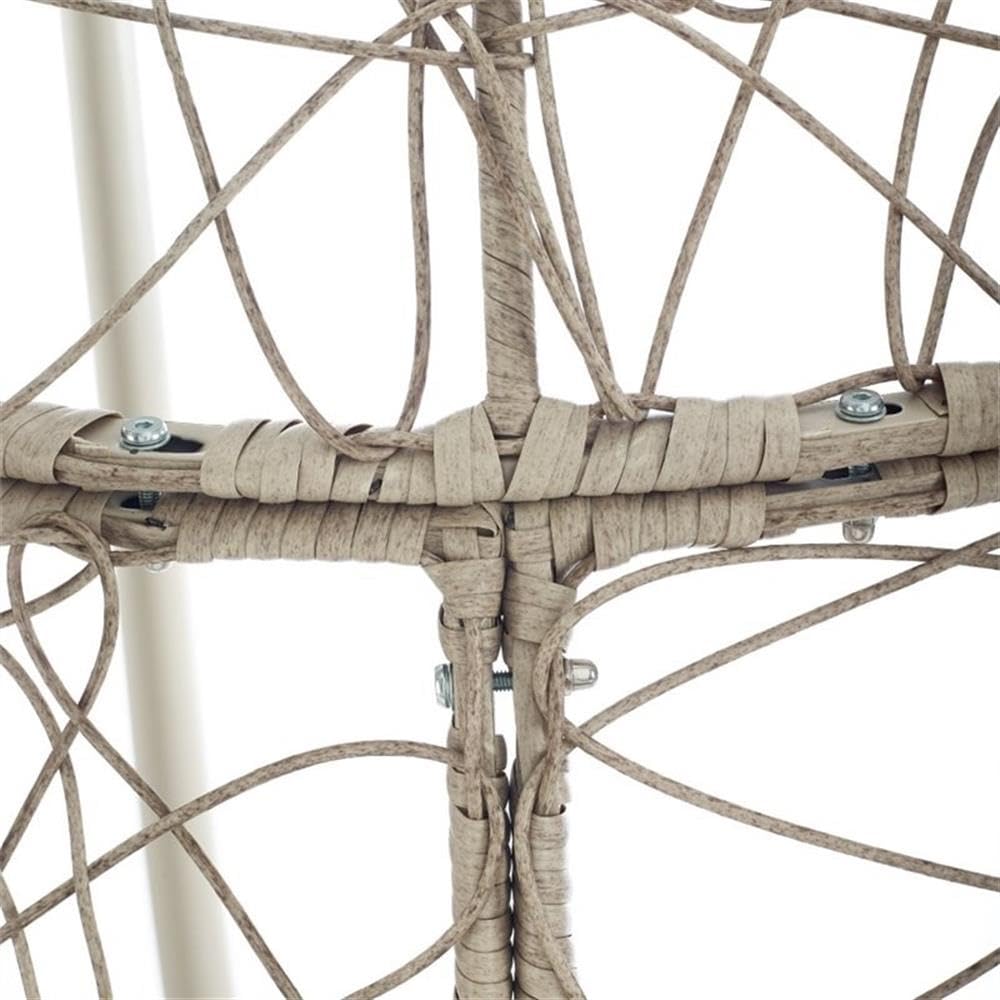 Light Beige Coastal Wicker Rattan Outdoor Hanging Egg Chair - Perfect for Patio, Garden, Poolside & Backyard Relaxation