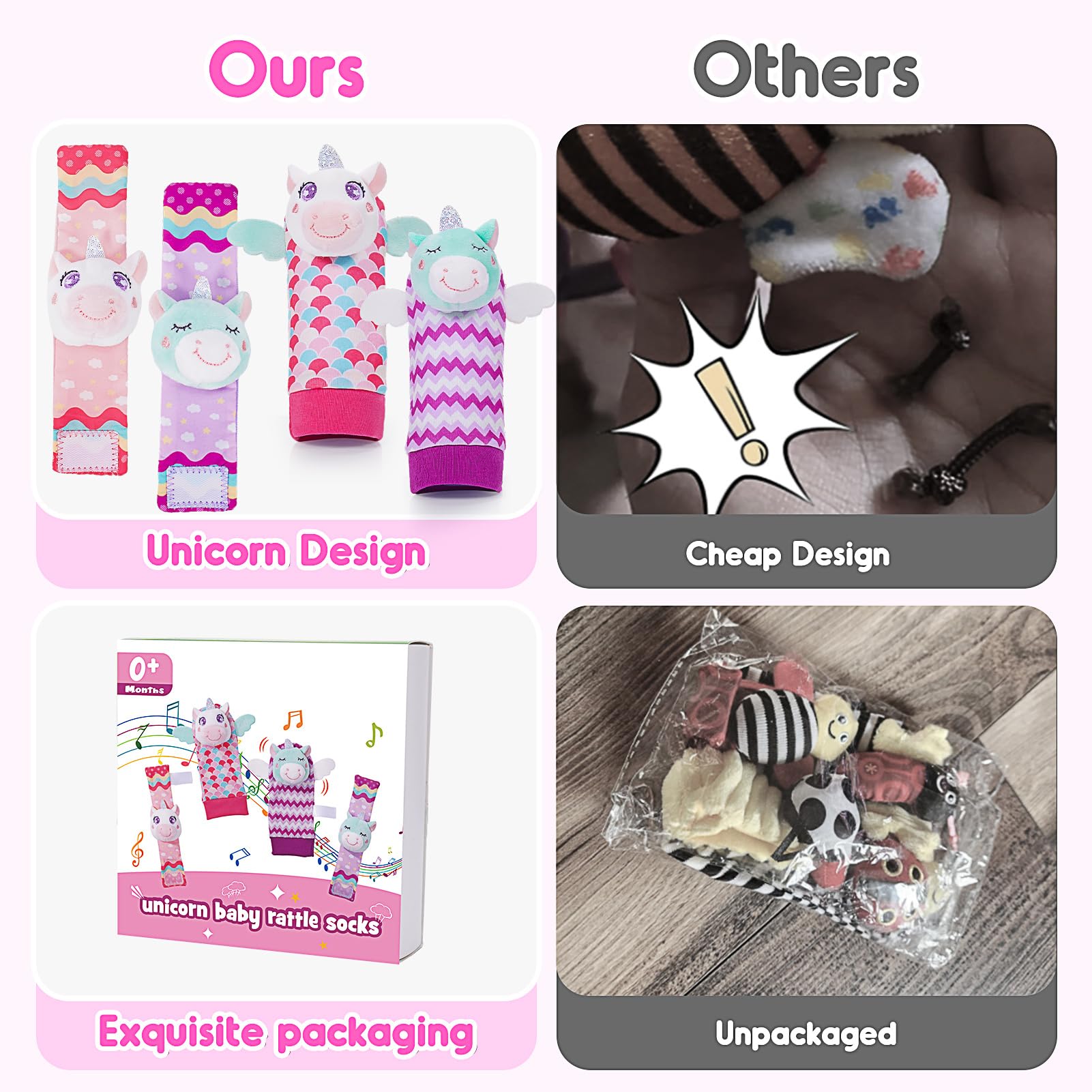 Baby Rattle Socks 0-12 Months - Sensory Toys for Infant Development - Perfect Baby Shower Gift for Playtime & Learning