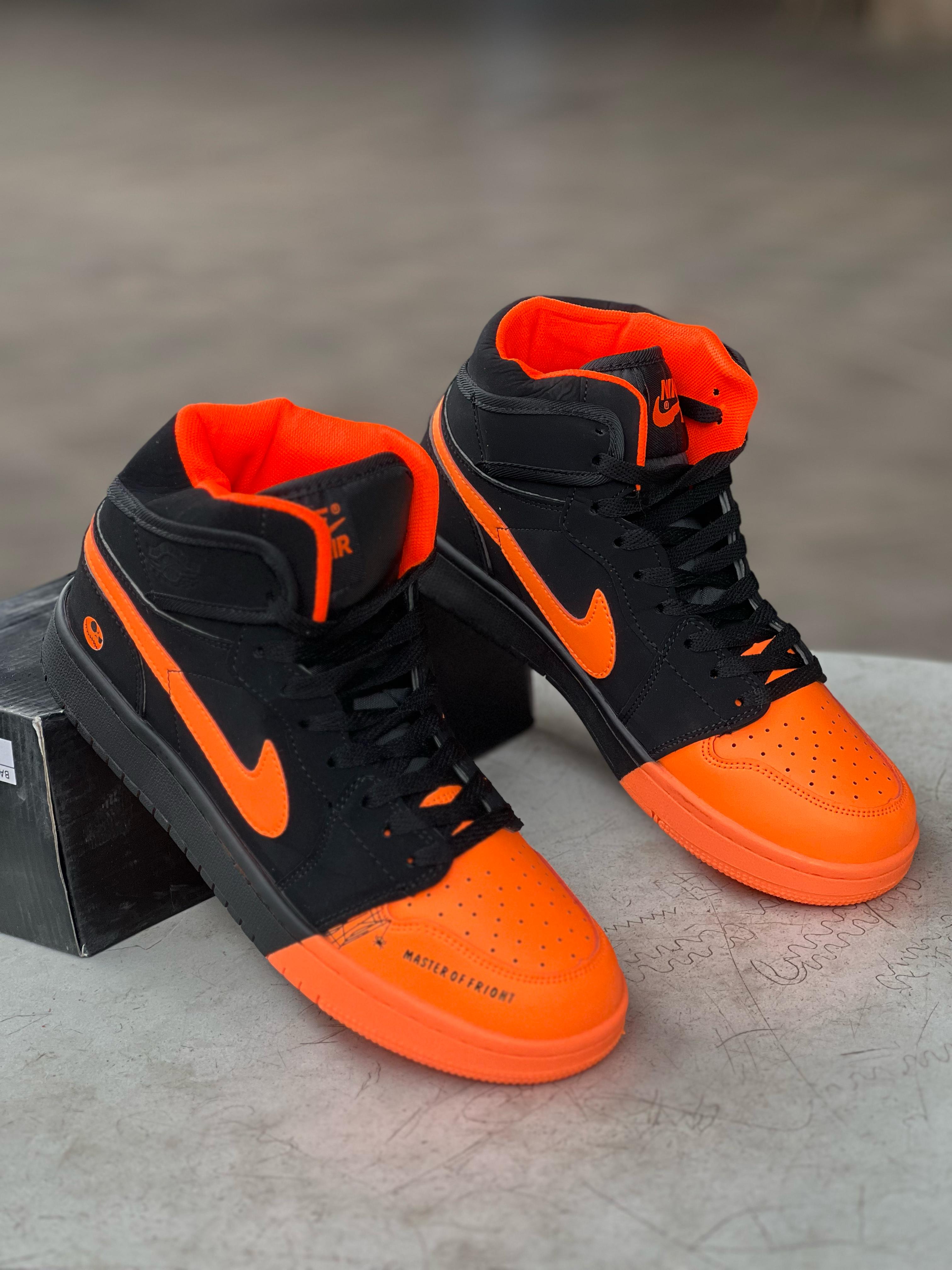 Nike Air Jordan 1 Retro High OG Sneakers for Men - Black/Orange Colorway - Basketball Shoes for Streetwear & Casual Outfits