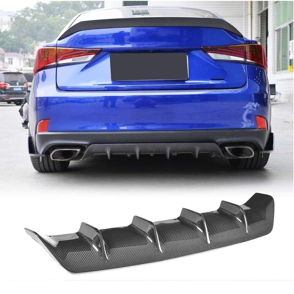Carbon Fiber Rear Diffuser for Lexus IS300 IS350 Base/F Sport Sedan 2017-2018 - Bumper Cover Lower Lip Spoiler Valance Protector Body Kit - Factory Outlet - Enhances Aerodynamics & Style for Street Racing & Car Shows