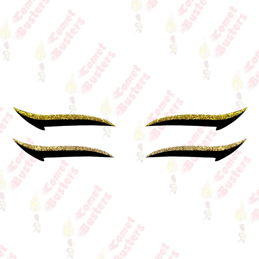 Comet Busters Glitter Gold & Yellow Gold Eyeliner Stickers (EL050) - Waterproof Self-Adhesive Eye Makeup Decals for Parties, Halloween & Festive Occasions