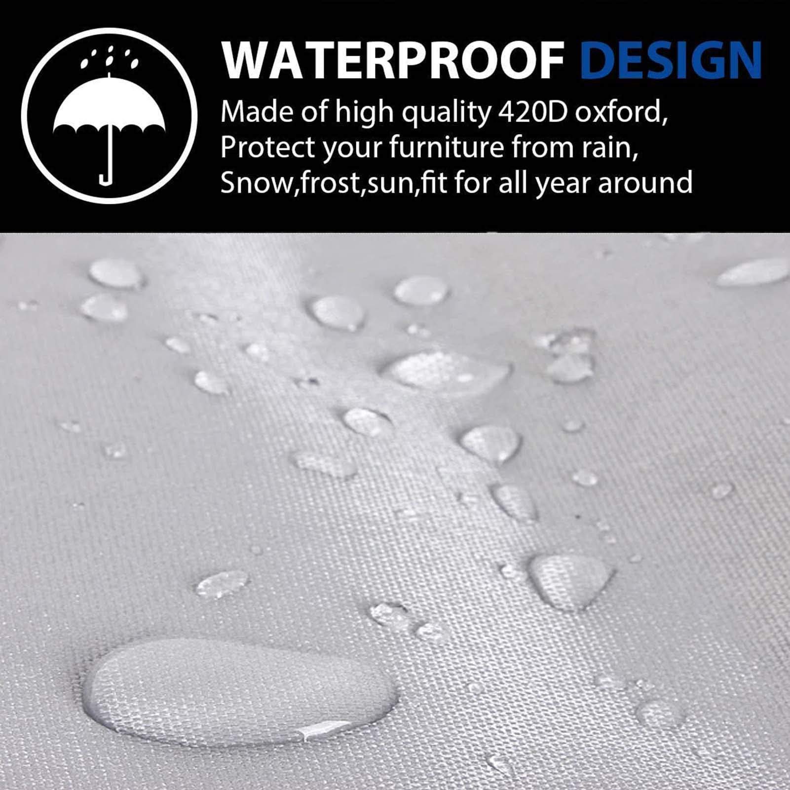 Waterproof Heavy Duty 420D Oxford Patio Furniture Covers 118x79x31in - Outdoor Table & Chairs Set Cover for Garden, Deck, Backyard - All Weather Protection for Rectangular Furniture