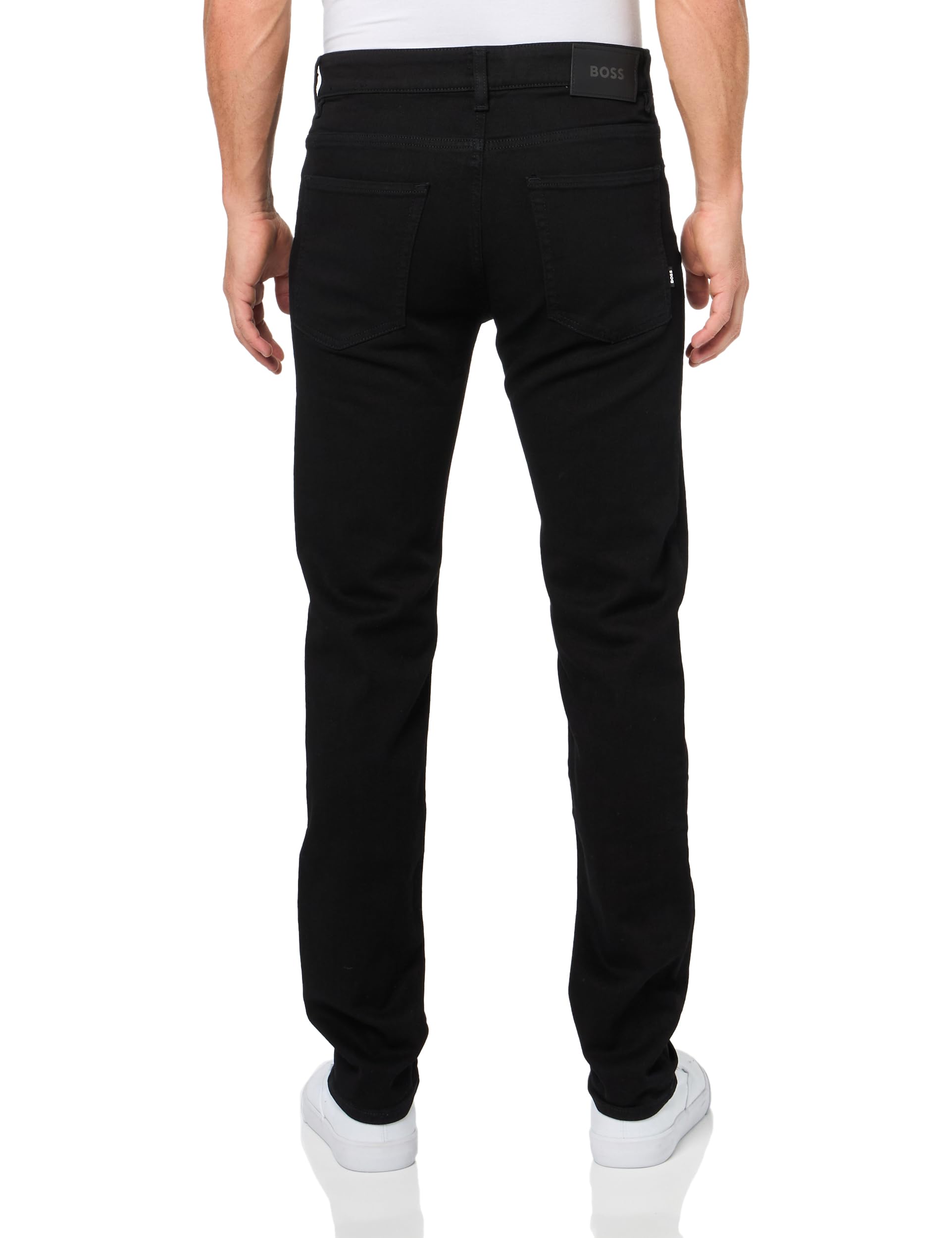 BOSS Men's Slim Fit Black Stretch Cotton Jeans - Comfortable & Stylish for Work, Casual & Night Out