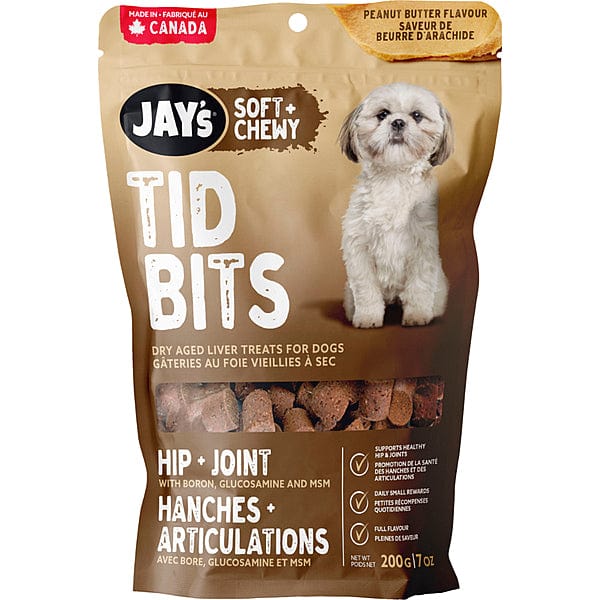 Jay's Soft & Chewy Peanut Butter Dog Treats for Hip & Joint Support - Healthy Snacks for Senior Dogs & Active Pups - Perfect for Training Rewards & Daily Treats