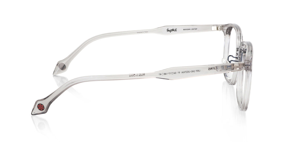 JINS x NARUTO SASUKE Model Gray Glasses - Anime Inspired Eyewear for Naruto Fans - Perfect for Cosplay, Collecting, and Everyday Wear