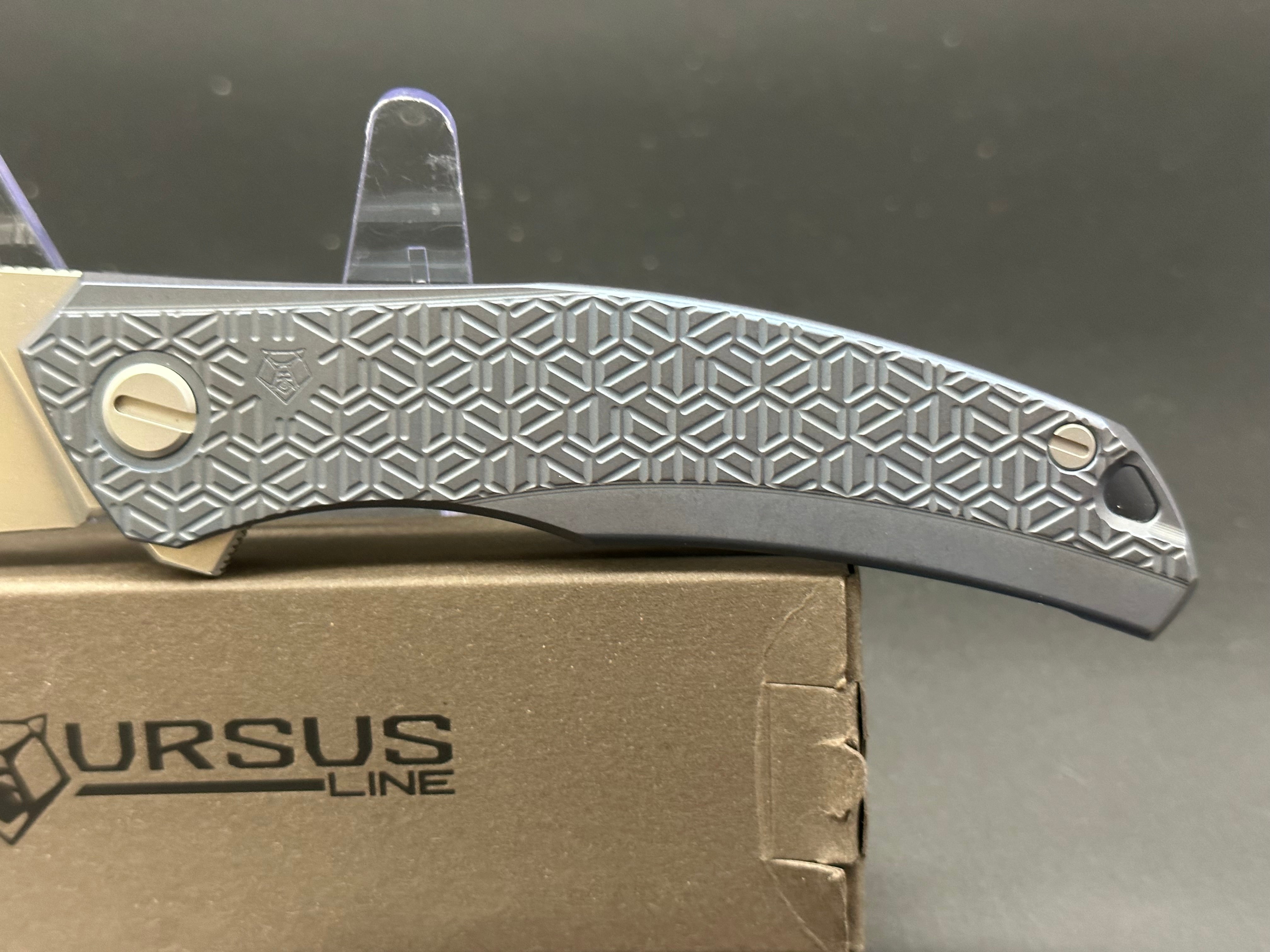Shirogorov Quantum Ursus Exclusive EDC Folding Knife - Premium Titanium Handle, S35VN Steel Blade for Outdoor, Camping & Everyday Carry